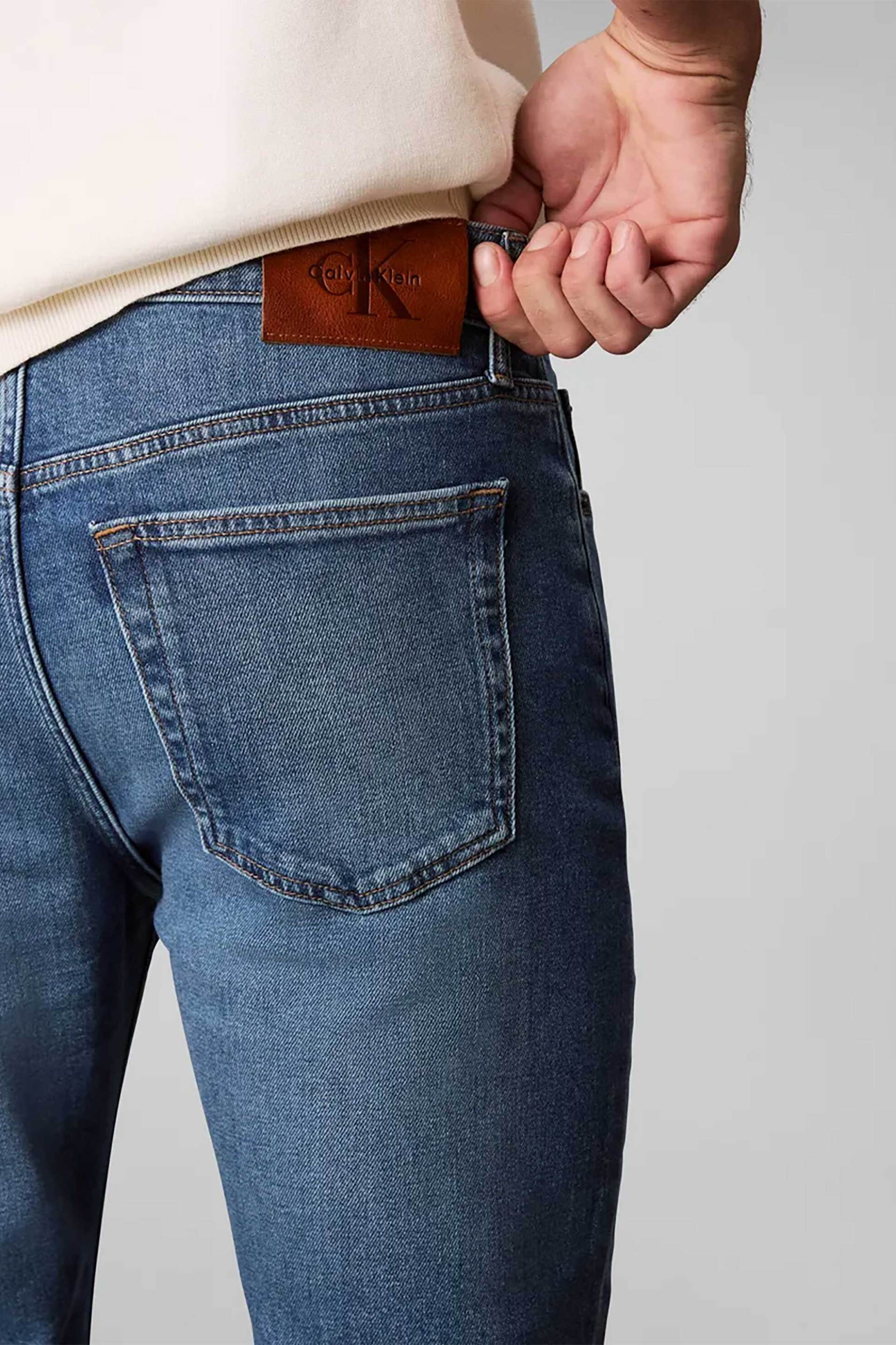 Calvin Klein Jeans Ανδρικό Τζιν Παντελόνι Πεντάτσεπο Slim Fit - Lv04Rc765G Denim Blue