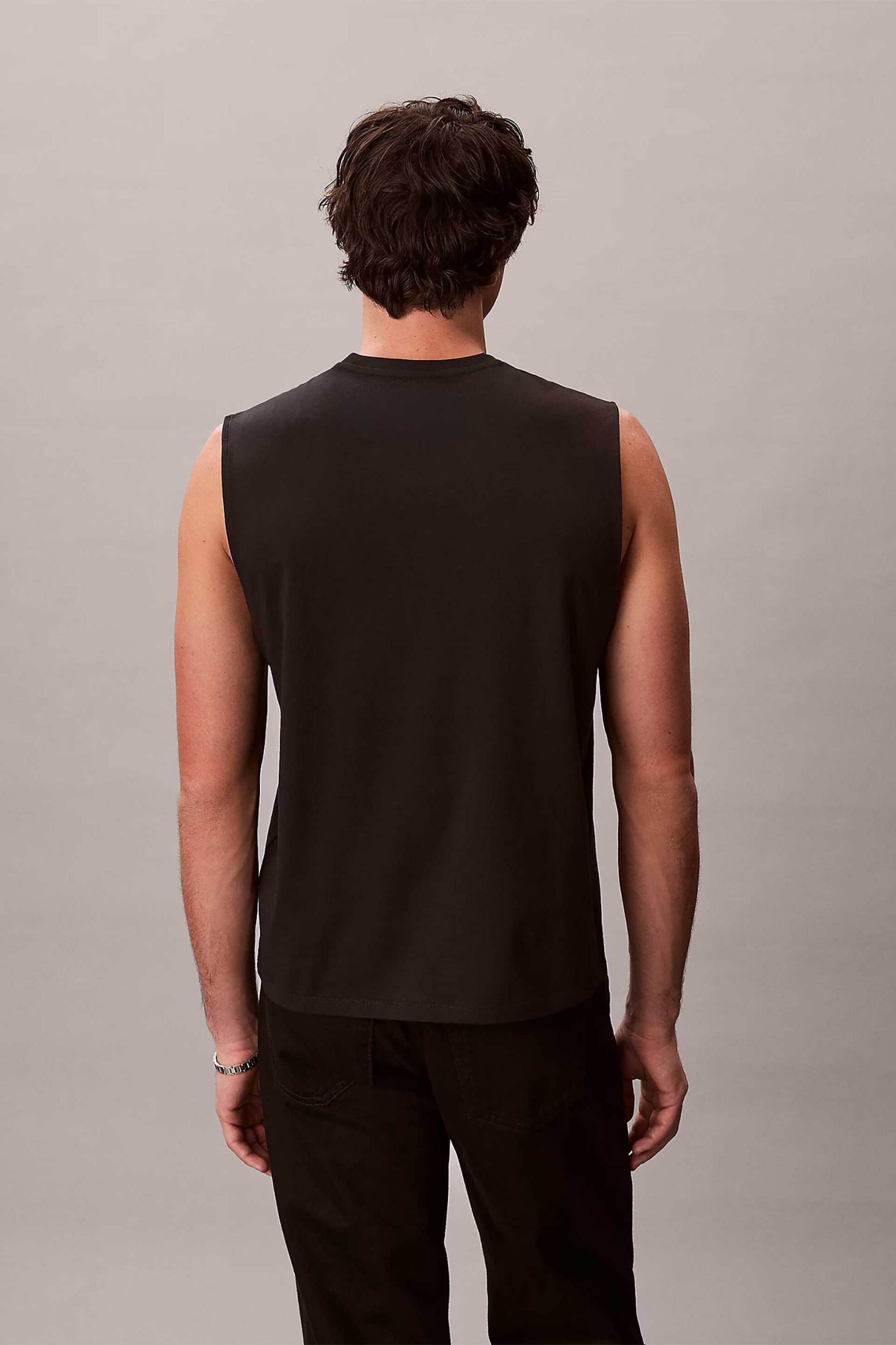 Calvin Klein Jeans Ανδρική Αμάνικη Μπλούζα Relaxed Fit - Lv04Rf273G Μαύρο