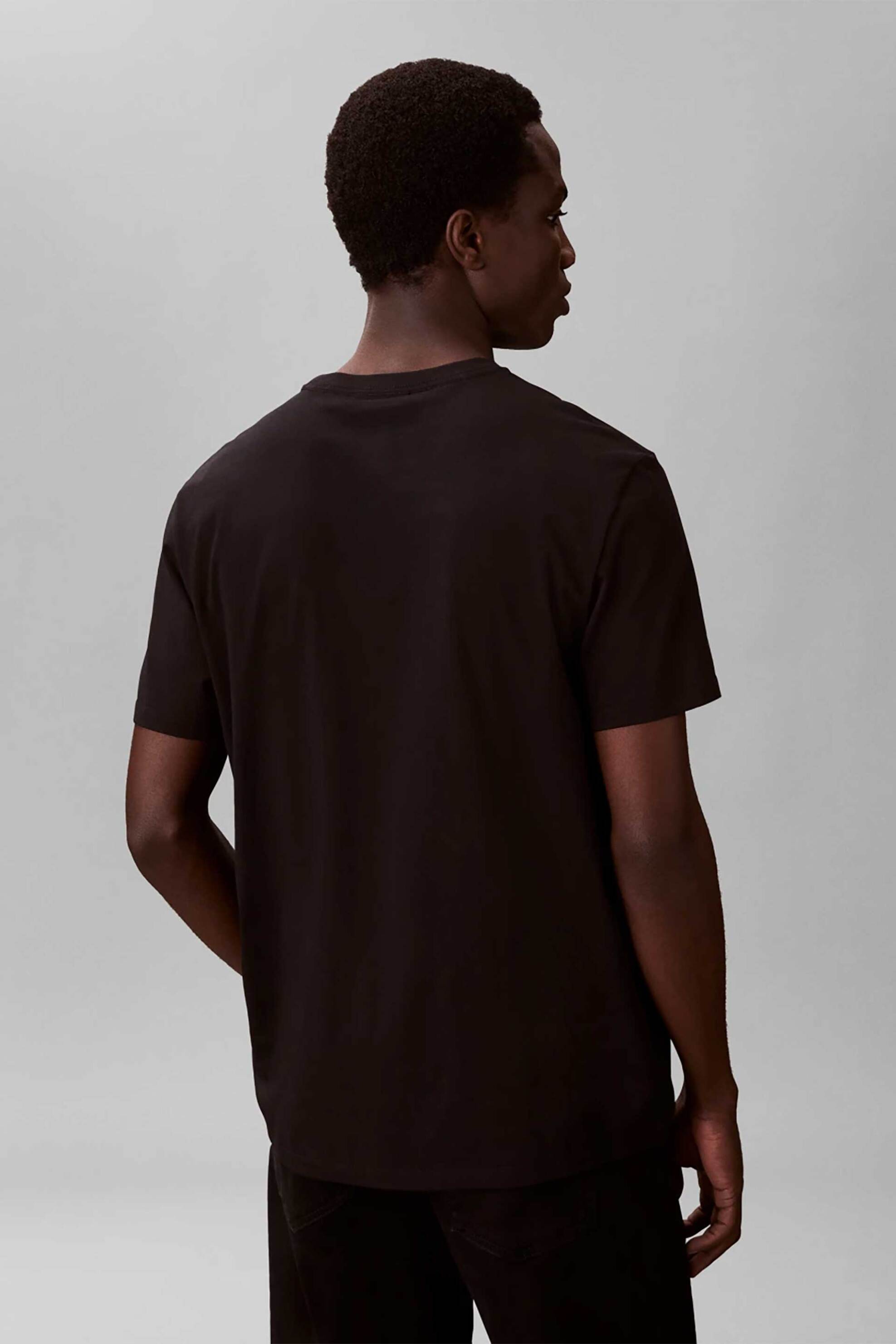 Calvin Klein Jeans Ανδρικό T-Shirt Μονόχρωμο με Λογότυπο Regular Fit - Lv04Rf278G Μαύρο