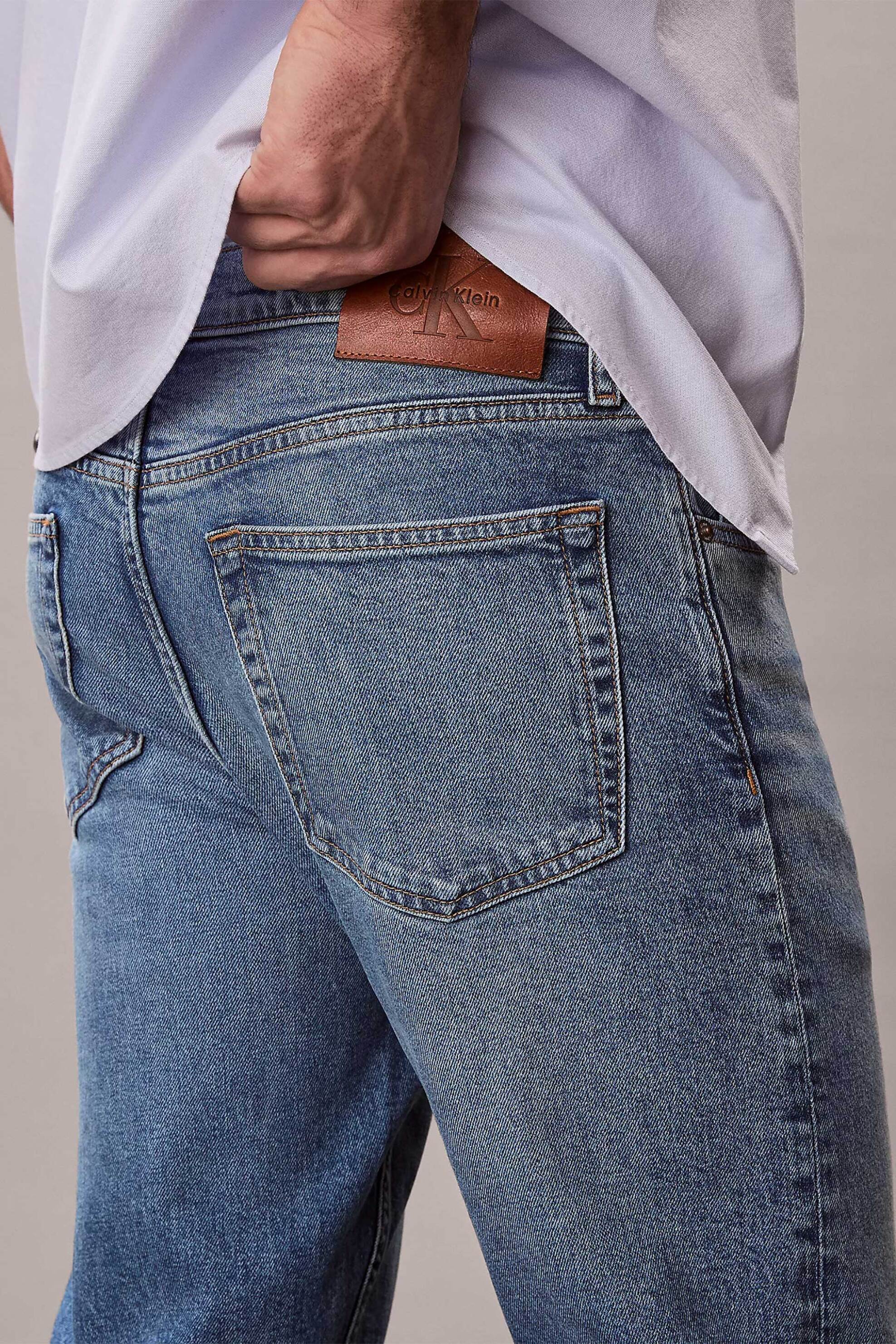Calvin Klein Jeans Ανδρικό Τζιν Παντελόνι Πεντάτσεπο Tapered Fit Classic - Lv04Rf949G Denim Blue