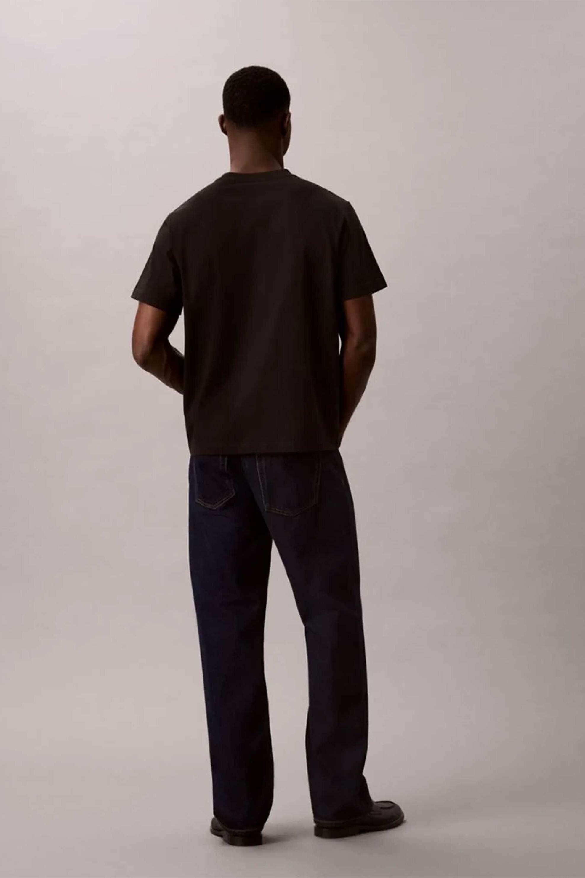 Calvin Klein Jeans Ανδρικό T-Shirt με Logo Print Relaxed Fit - Lv04Lg812G Μαύρο