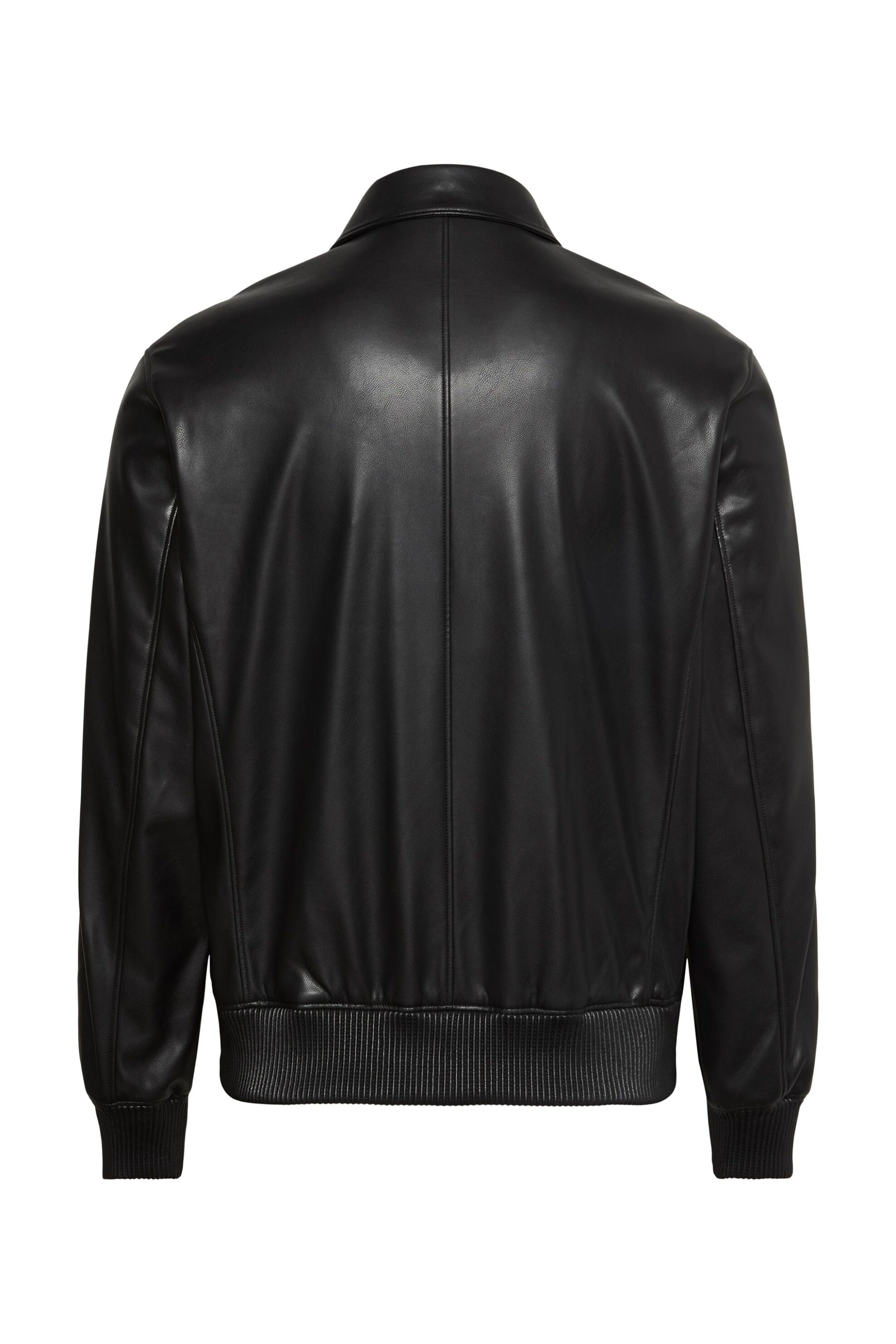 Calvin Klein Jeans Ανδρικό Bomber Jacket Faux Leather με Monogram Relaxed Fit - Lv04Rg406G Μαύρο