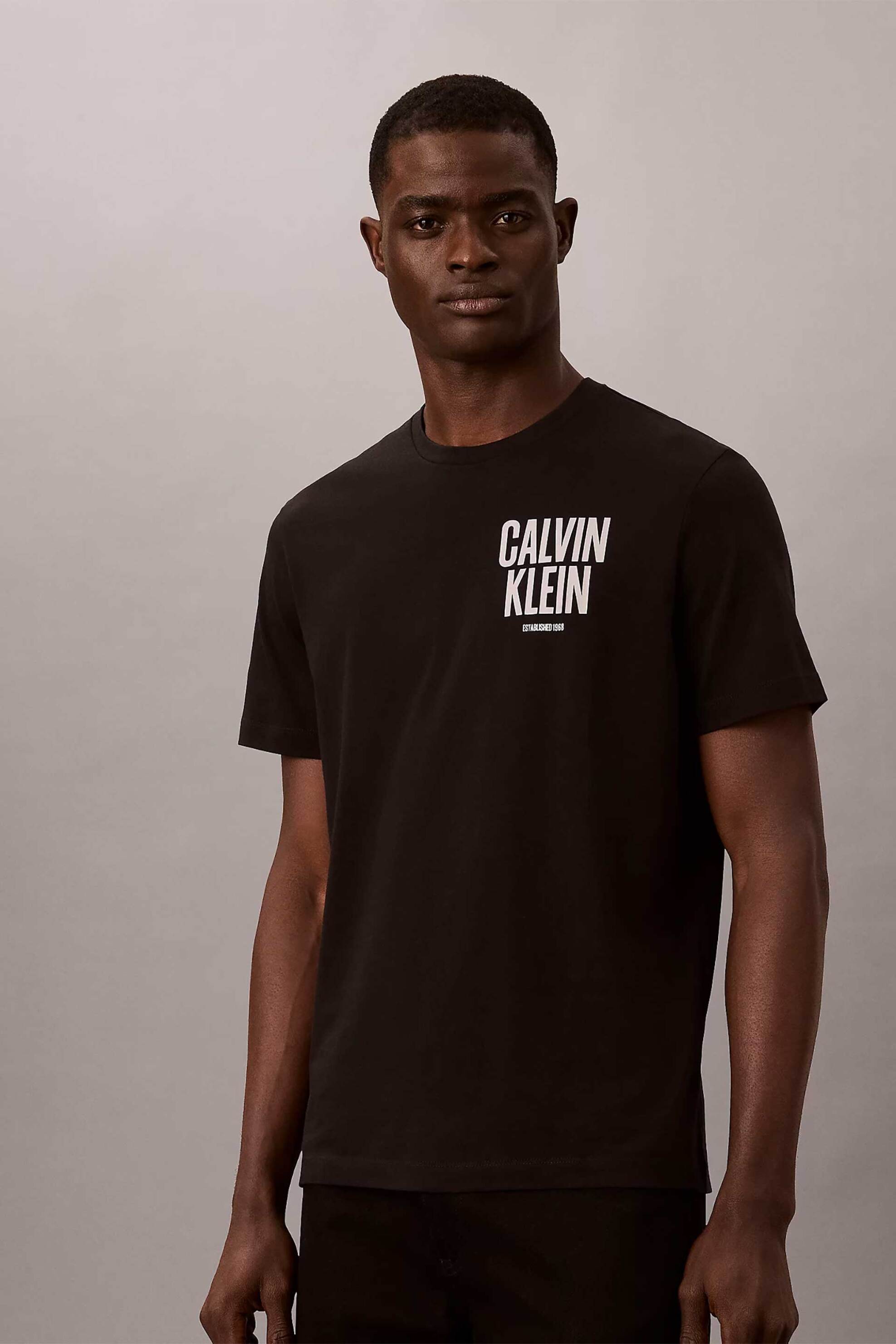 Calvin Klein Jeans ανδρικό T-shirt με logo print Regular Fit - LV04RH816G Μαύρο