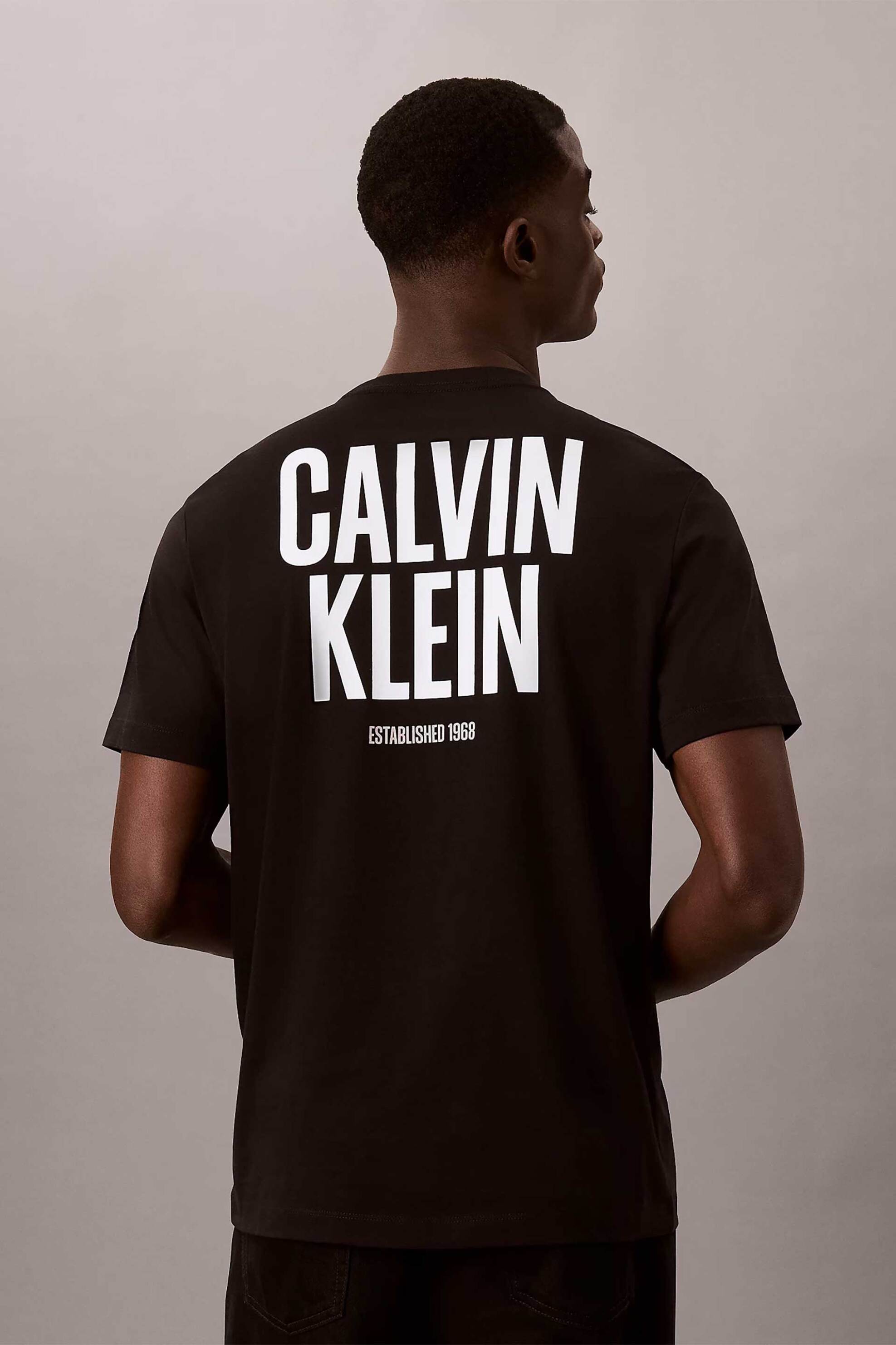 Calvin Klein Jeans Ανδρικό T-Shirt με Logo Print Regular Fit - Lv04Rh816G Μαύρο