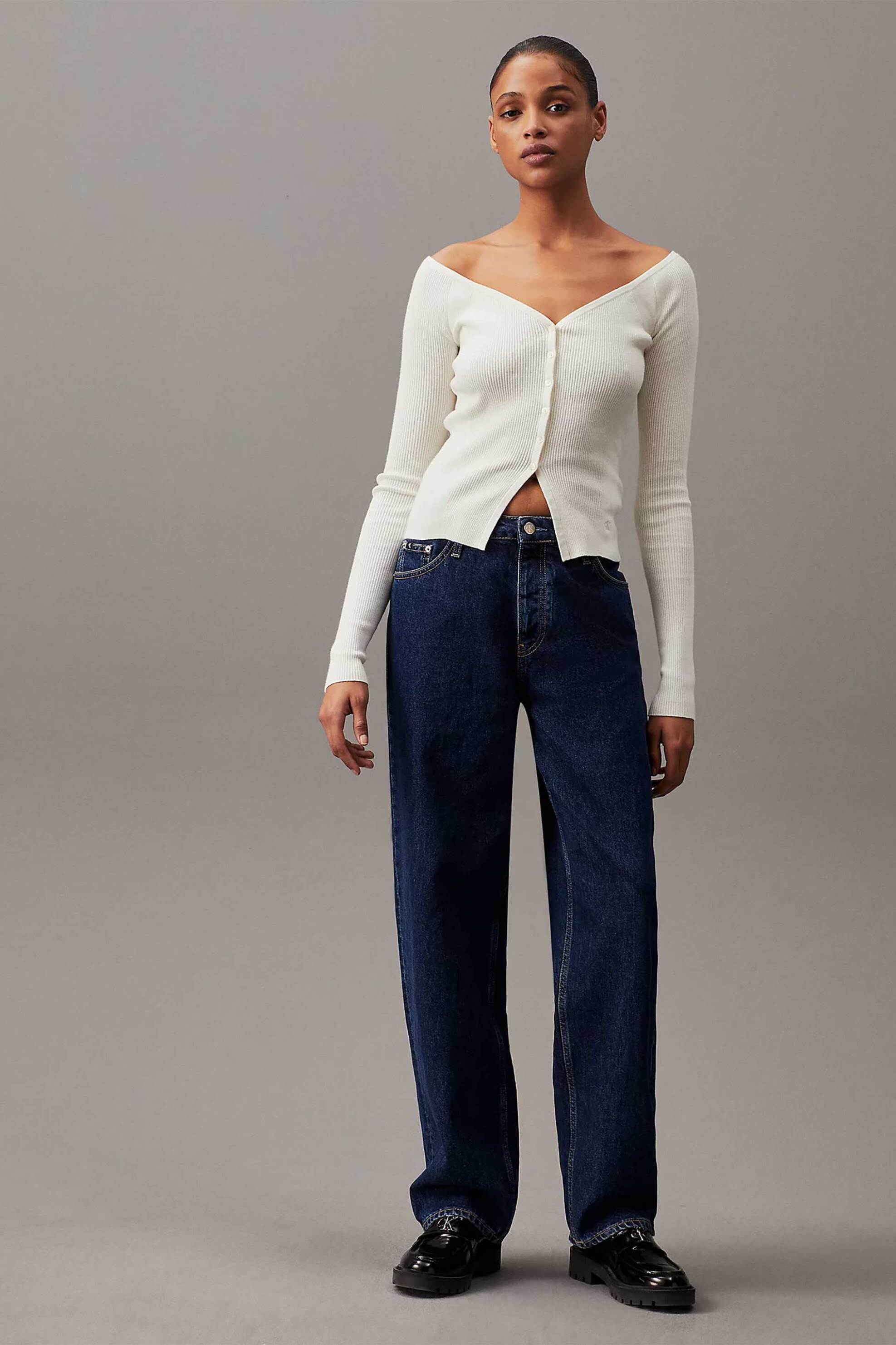 CK Jeans γυναικείο τζiν παντελόνι 90's Straight Fit - J20J223891 Denim Blue Σκούρο