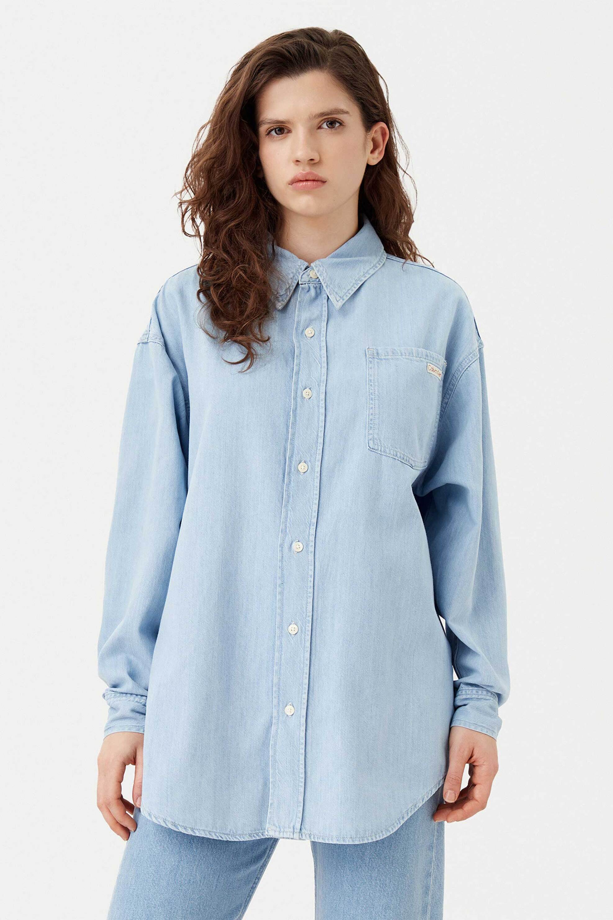  Calvin Klein Jeans γυναικείο denim πουκάμισο Oversized Fit - J20J225010 Denim Blue Ανοιχτό 2025