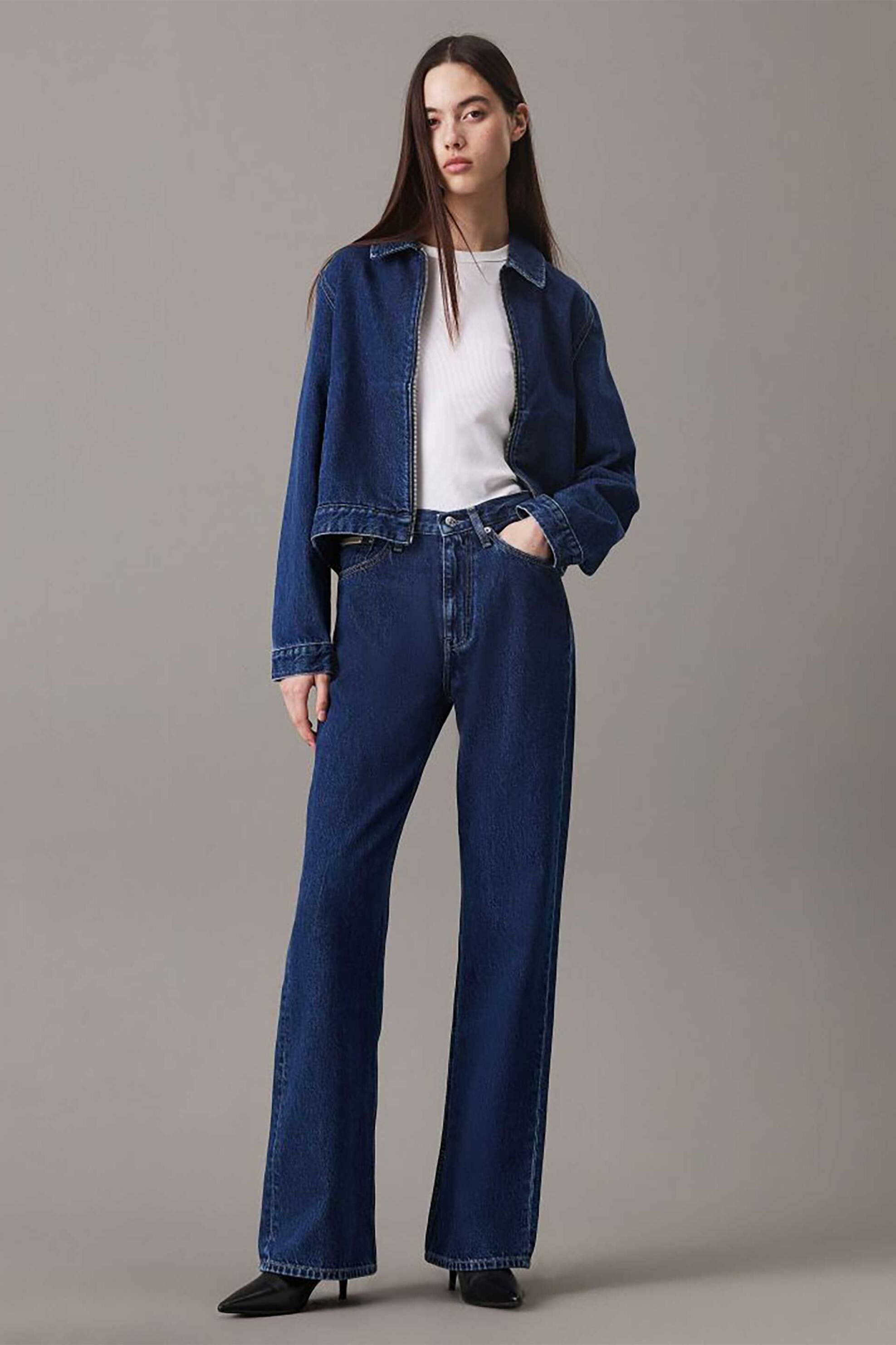 Calvin Klein Jeans γυναικείο τζιν παντελόνι Bootcut - J20J224524 Denim Blue Σκούρο