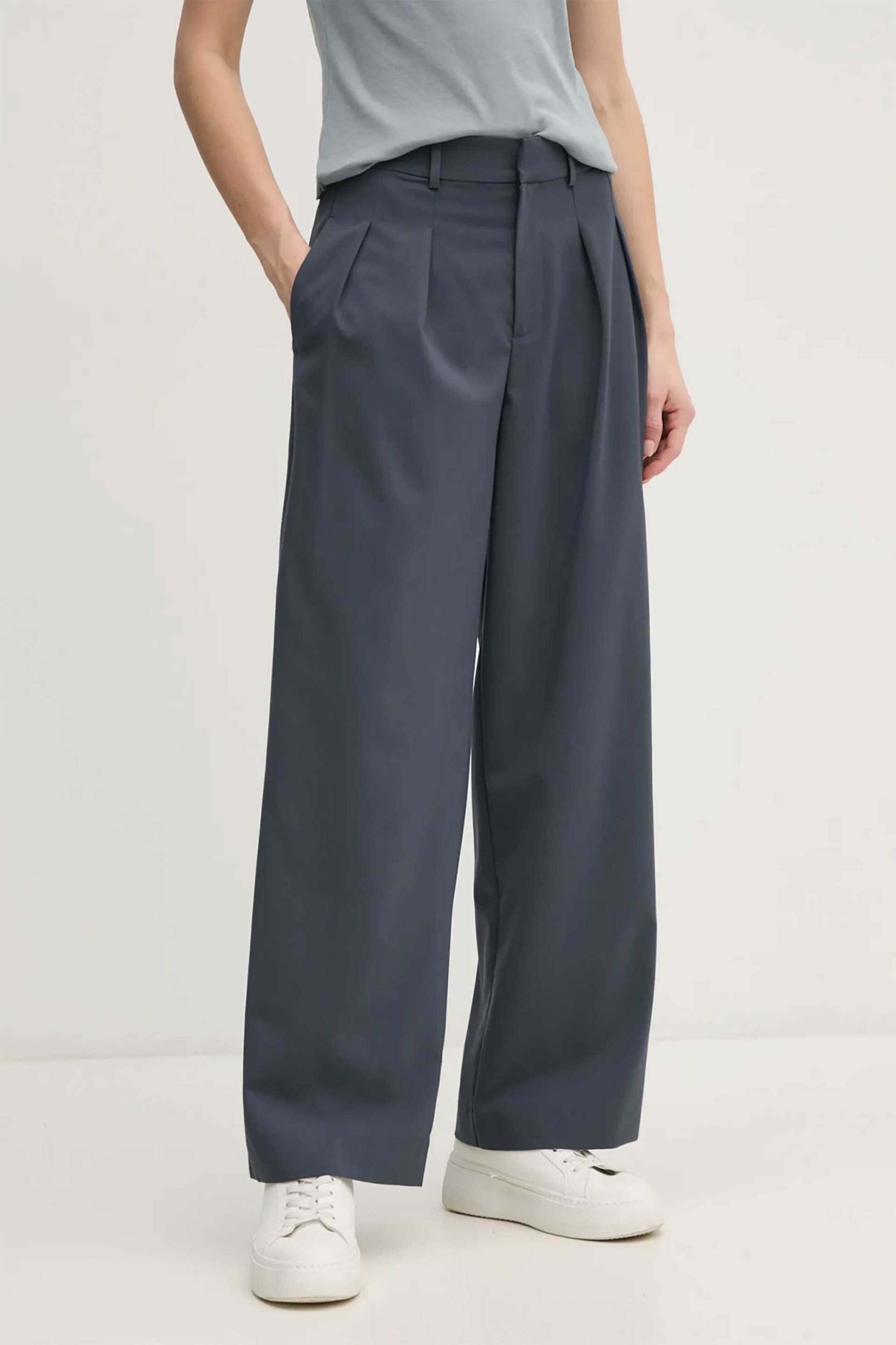 CALVIN KLEIN JEANS Calvin Klein Jeans γυναικείο ψηλόμεσο παντελόνι Wide Leg - J20J224849 Γκρι - 2