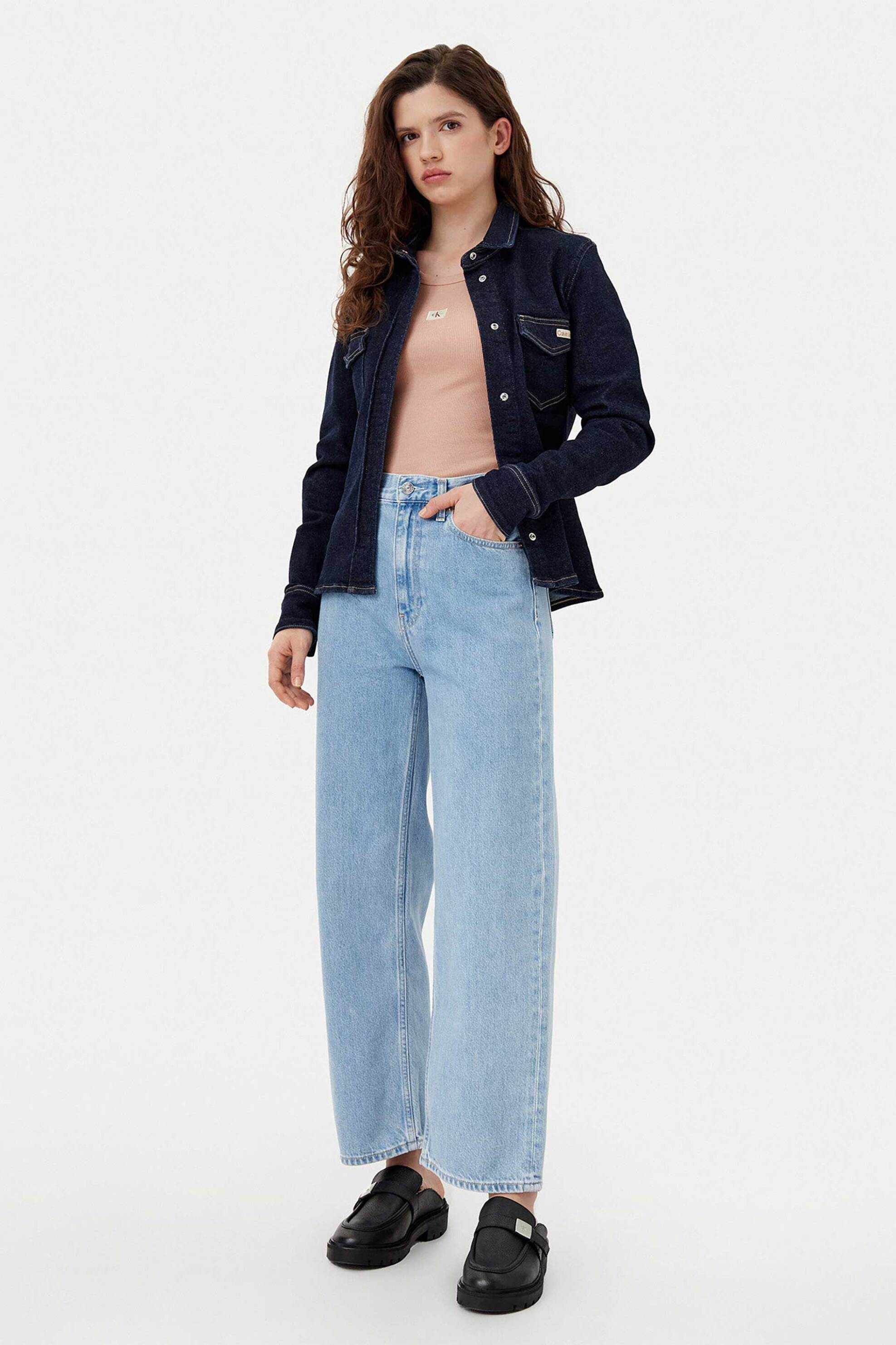  Calvin Klein Jeans γυναικείο τζιν παντελόνι πεντάτσεπο Loose Fit - J20J225006 Denim Blue Ανοιχτό 2025