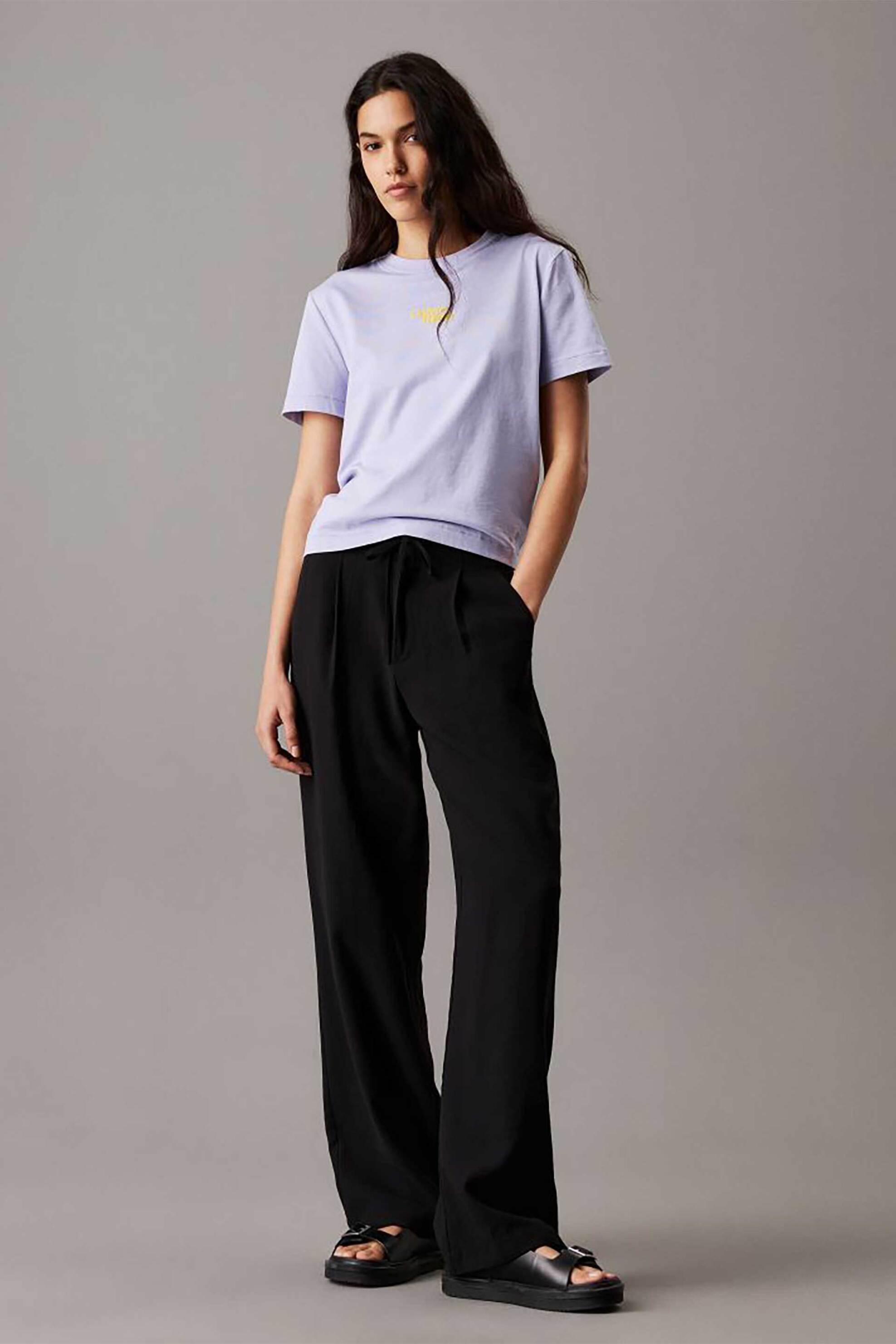 Calvin Klein Jeans γυναικείο παντελόνι σε ίσια γραμμή - J20J225339 Μαύρο 2025