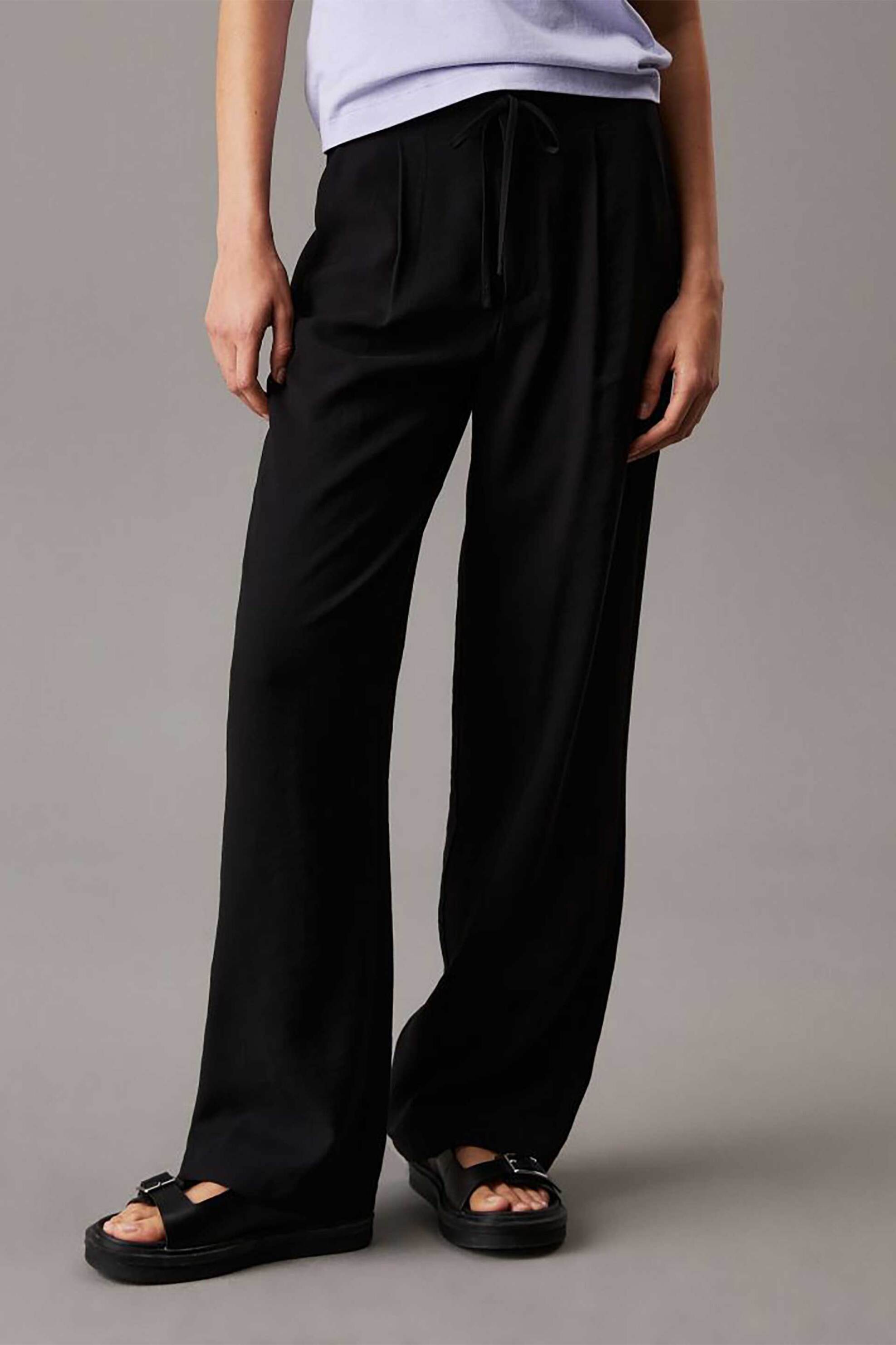 Calvin Klein Jeans γυναικείο παντελόνι σε ίσια γραμμή - J20J225339 Μαύρο