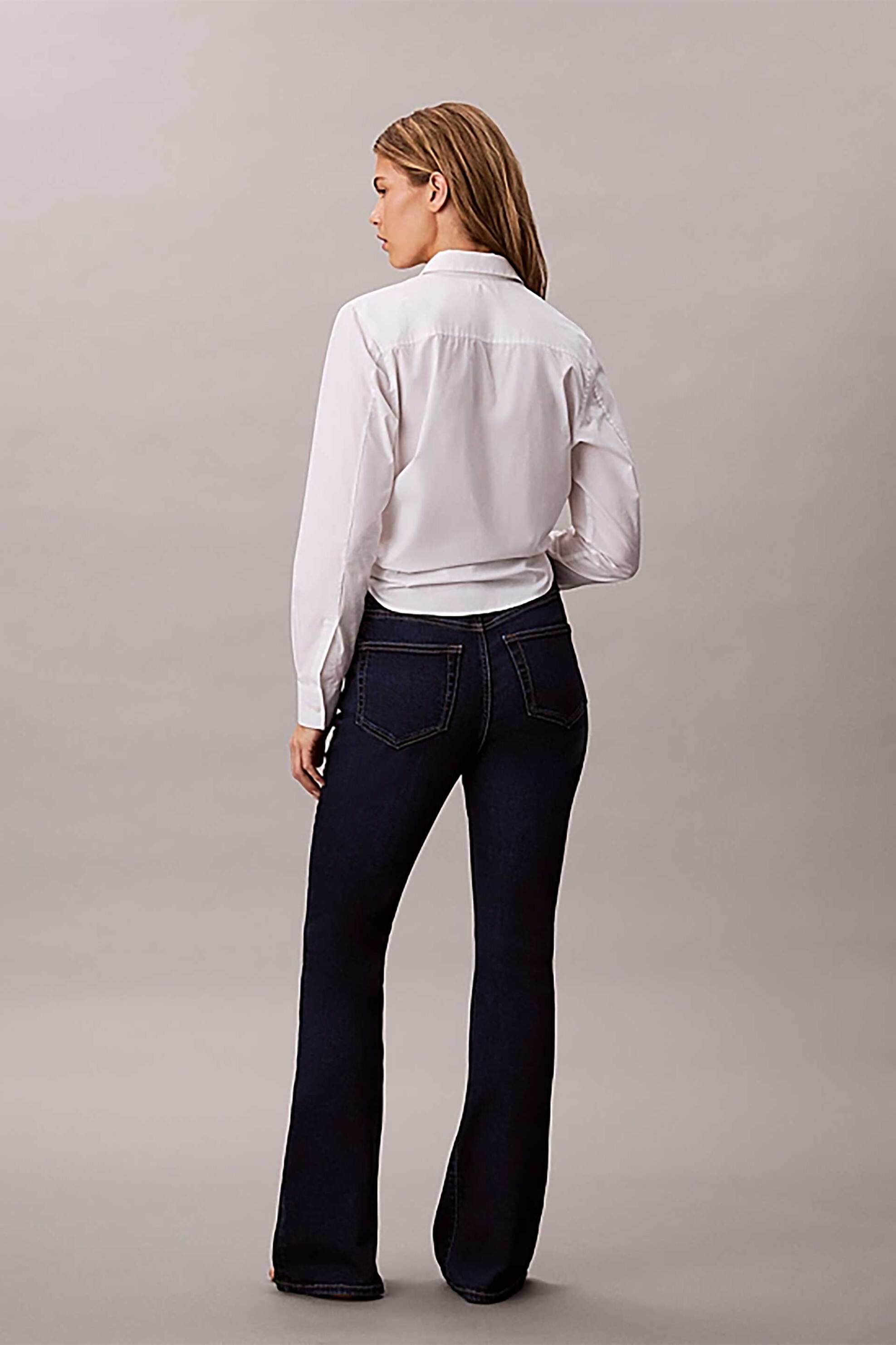 CALVIN KLEIN JEANS Calvin Klein Jeans γυναικείο ψηλόμεσο τζιν παντελόνι Flared Fit - LV047D755G Denim Blue Σκούρο - 2