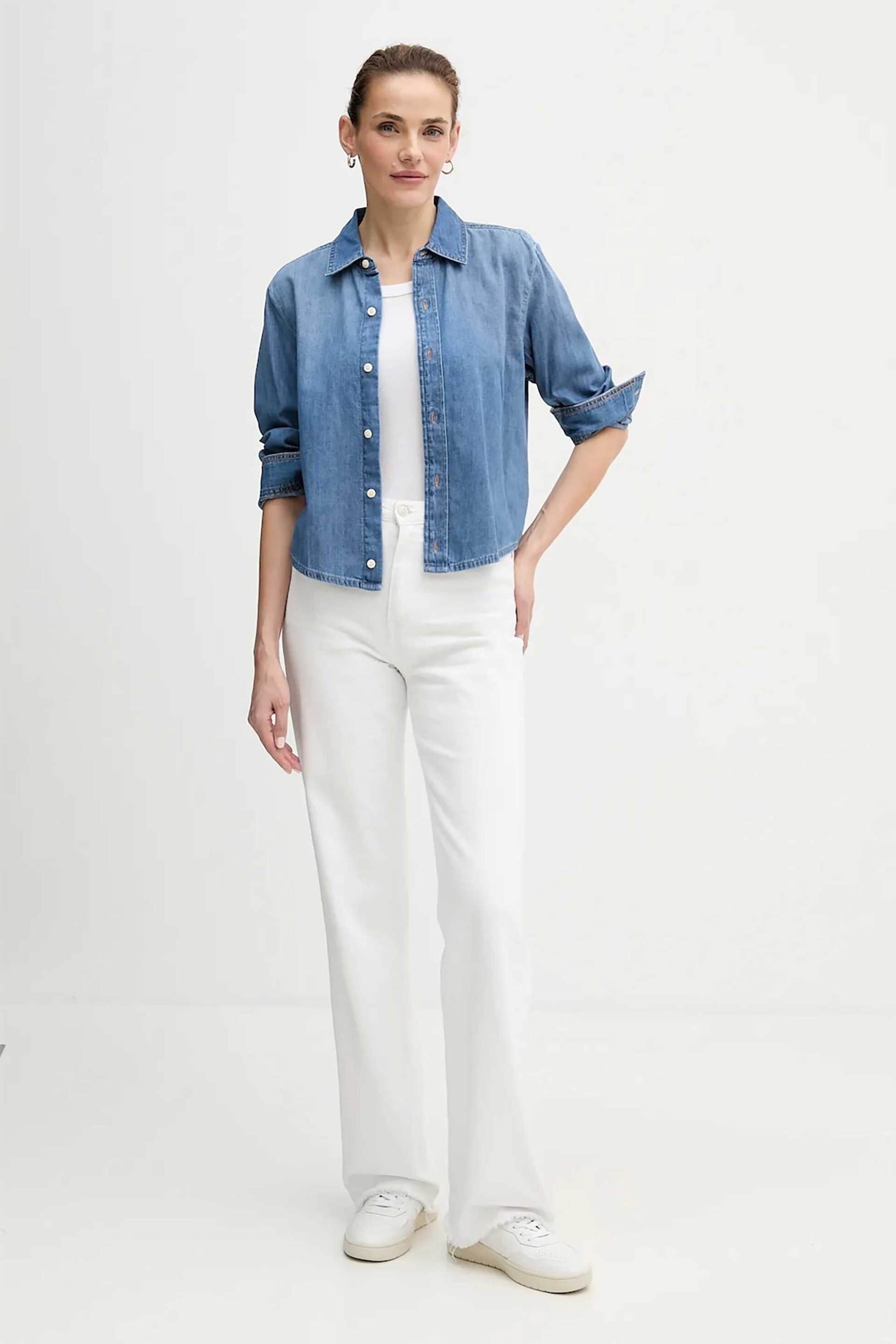 CALVIN KLEIN JEANS Calvin Klein Jeans γυναικείο denim πουκάμισο Relaxed Fit - LV047E902G Denim Blue - 2