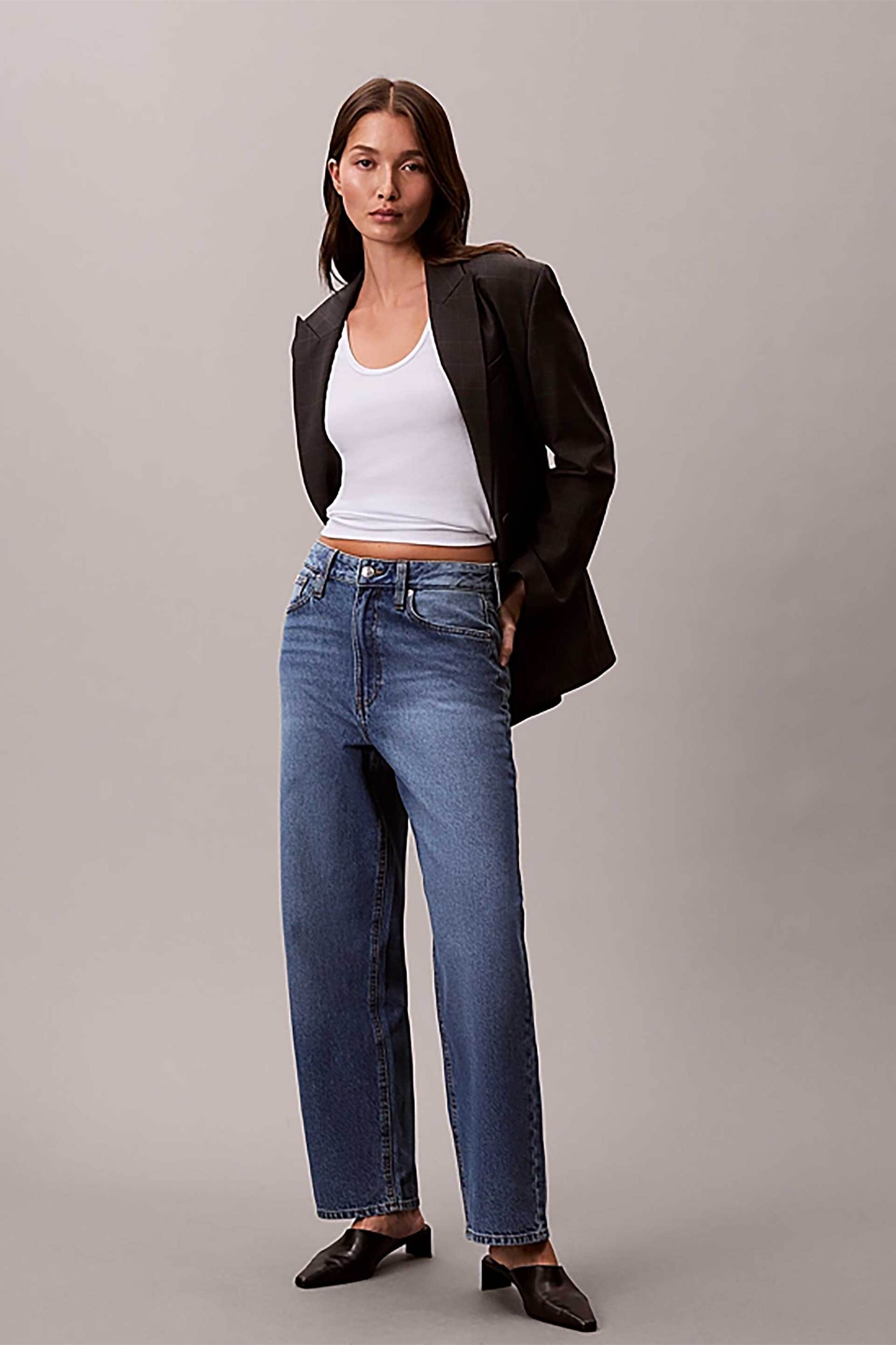 Calvin Klein Jeans γυναικείο παντελόνι τζιν Barrel Fit - LV047E626G Denim Blue