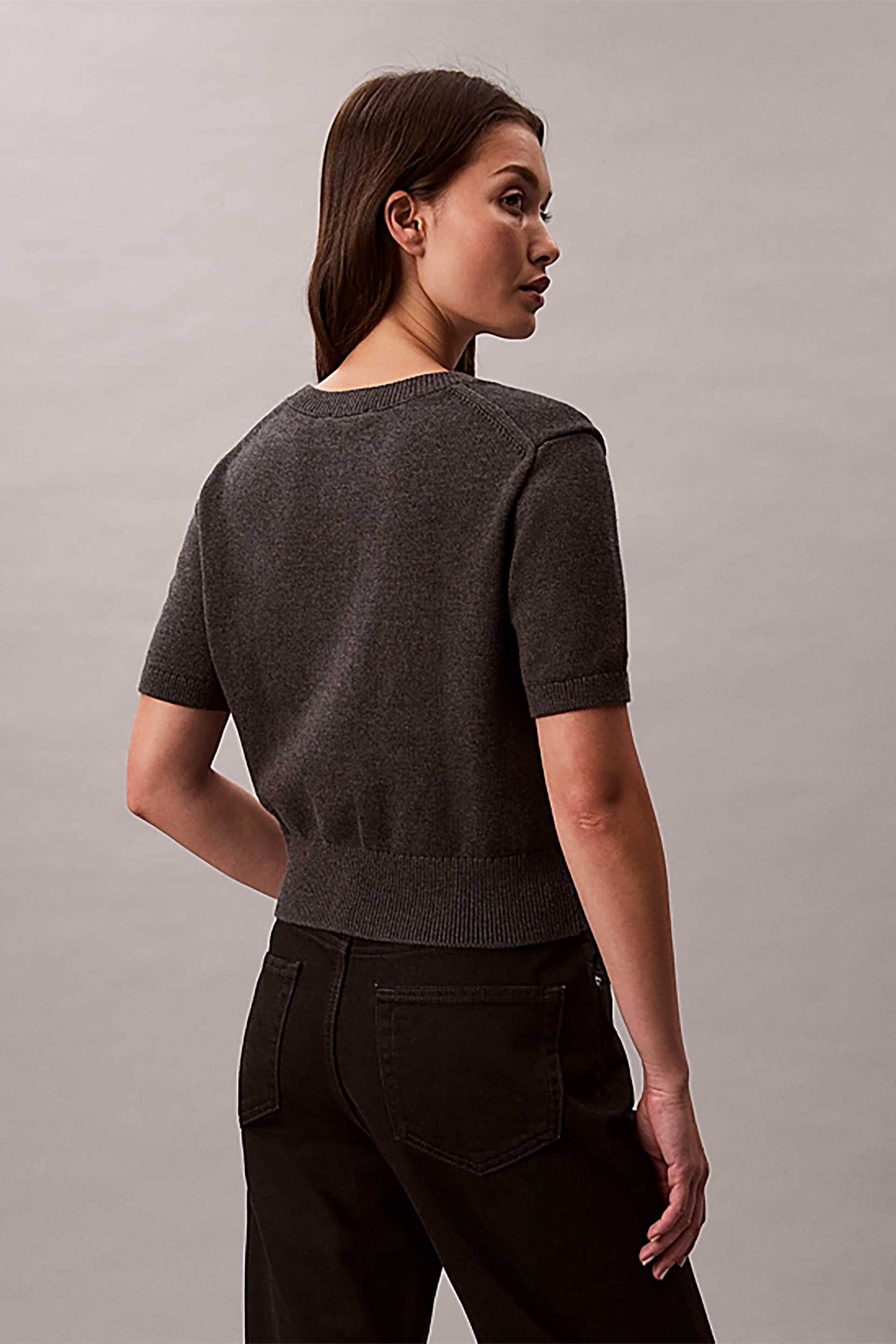 Calvin Klein Jeans Γυναικείο Πουλόβερ με Λογότυπο Regular Fit - Lv044E306G Ανθρακί