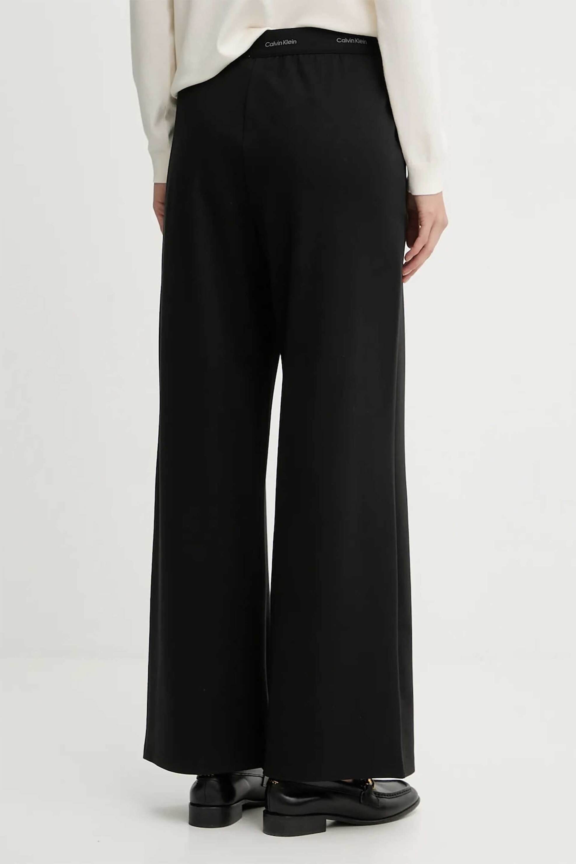 Calvin Klein Jeans Γυναικείο Παντελόνι με Ελαστική Μέση Και Λογότυπο Relaxed Fit - Lv044E622G Μαύρο