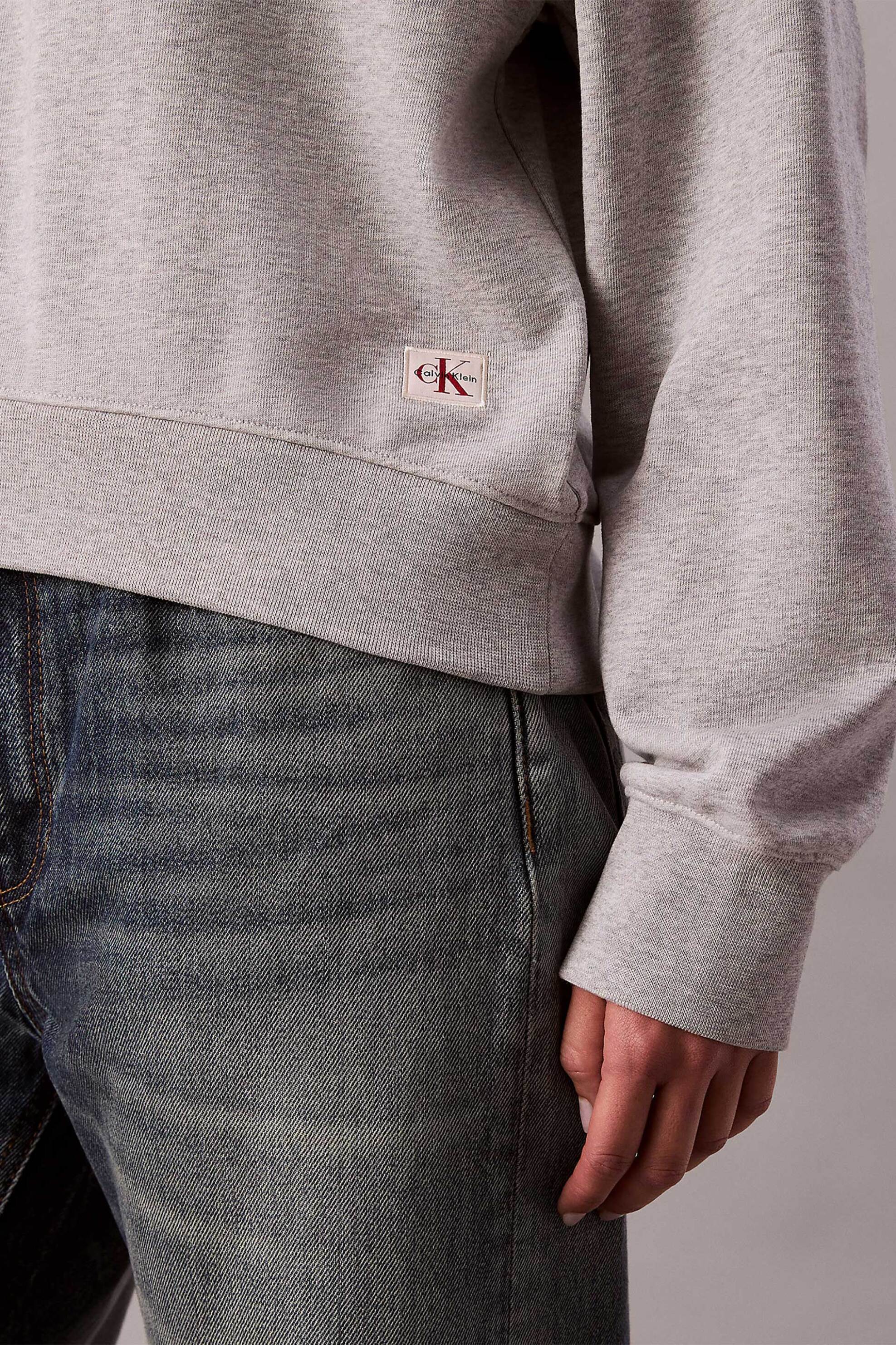 Calvin Klein Jeans Γυναικεία Μπλούζα Φούτερ Μονόχρωμη Relaxed Fit - Lv047E237G Γκρι