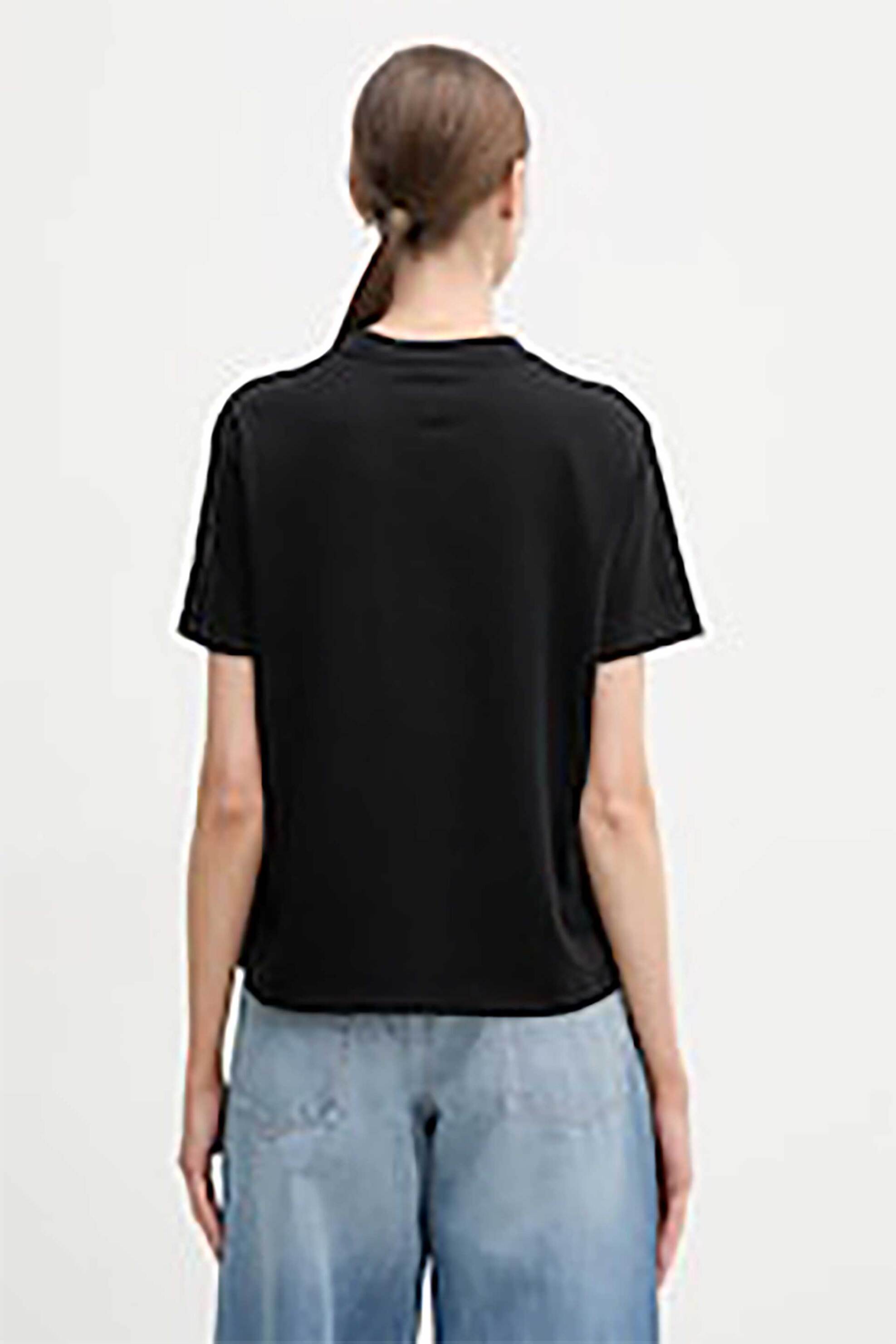 Calvin Klein Jeans Γυναικείο T-Shirt Μονόχρωμο με Λογότυπο Slim Fit - Lv047E821G Μαύρο