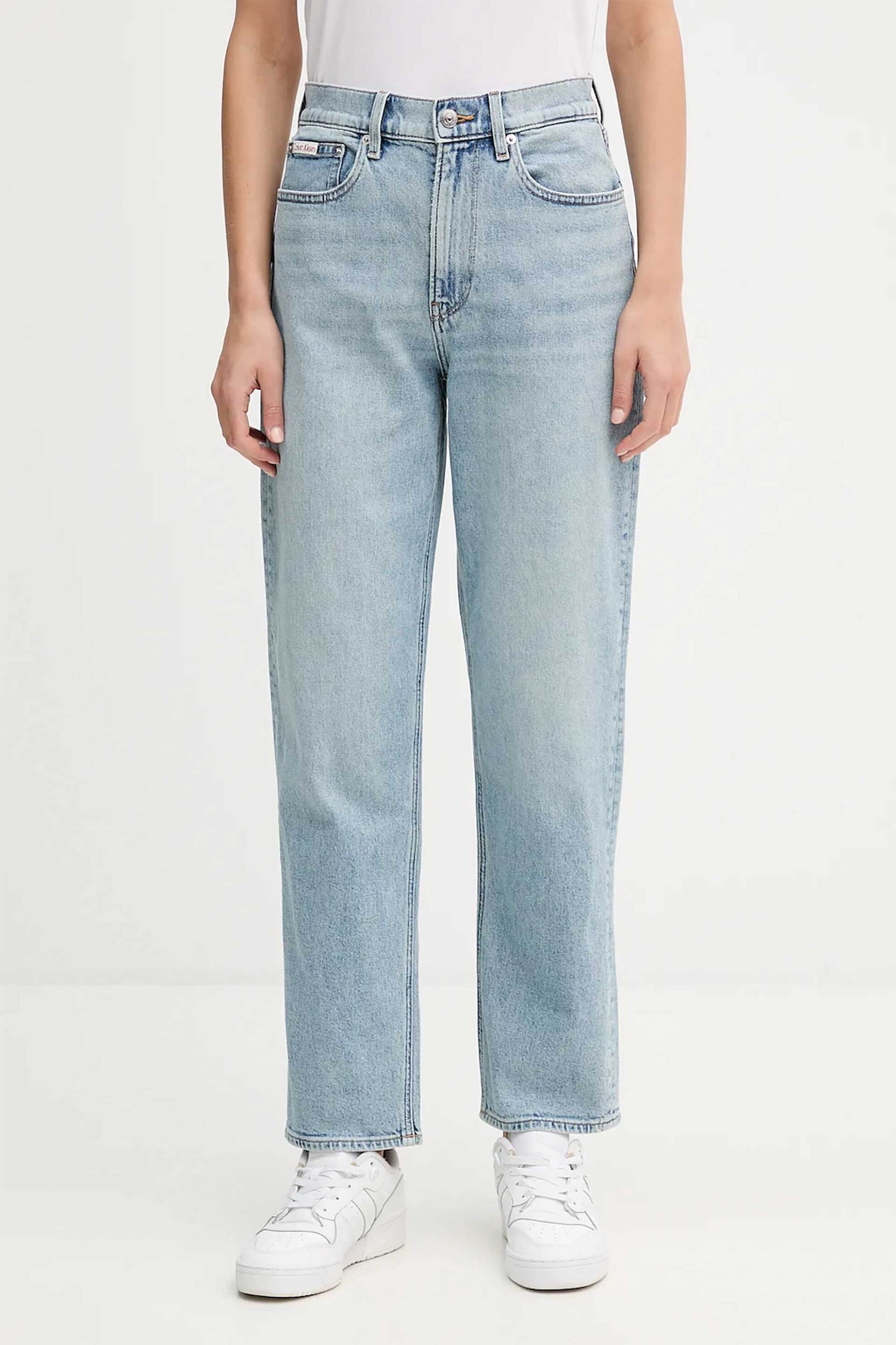 Calvin Klein Jeans γυναικείο τζιν παντελόνι πεντάτσεπο Relaxed Fit - LV047E732G Denim Blue Ανοιχτό φωτογραφία