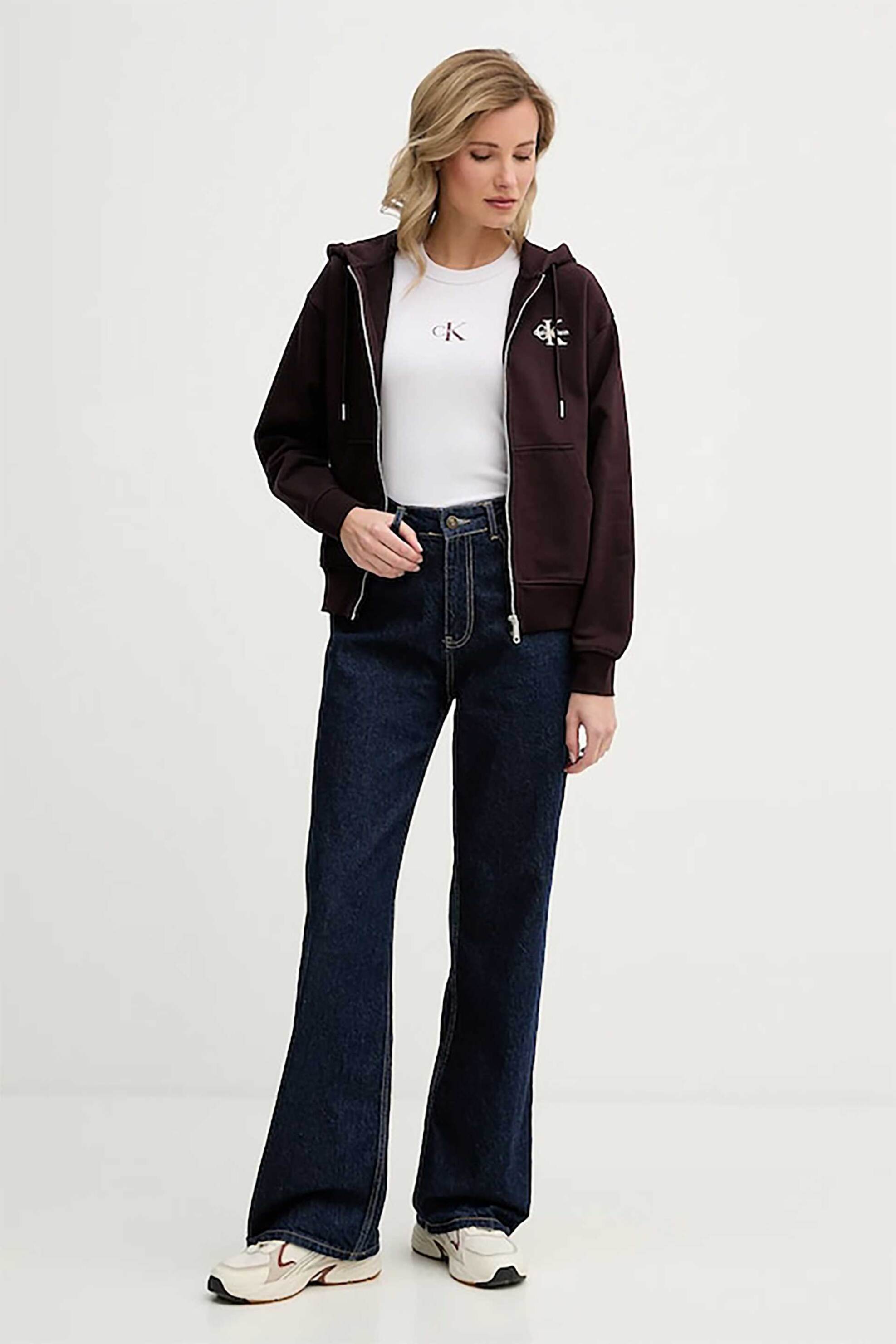 CALVIN KLEIN JEANS Calvin Klein Jeans γυναικείο τοπ αμάνικο ribbed - LV047E200G Λευκό - Κόκκινο - 2