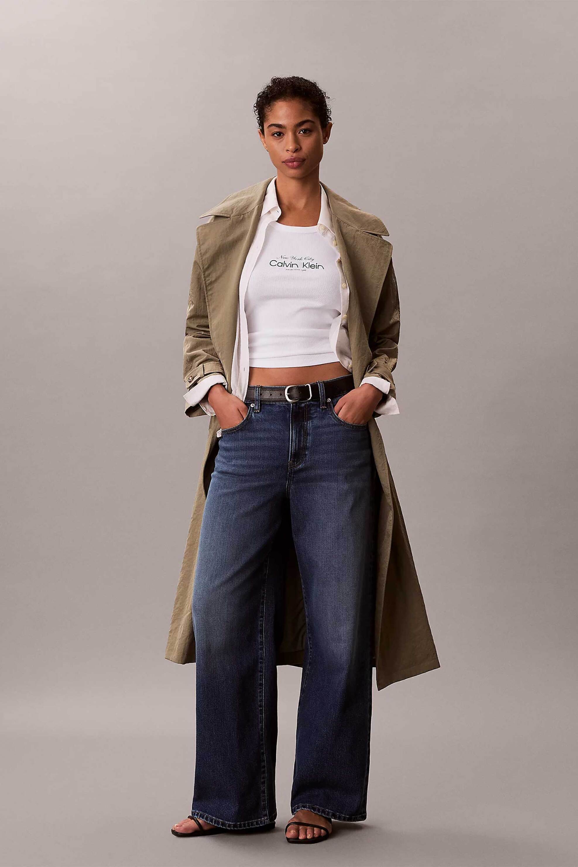 CALVIN KLEIN JEANS Calvin Klein Jeans γυναικείο τοπ αμάνικο ribbed - LV047F816G Λευκό - 2