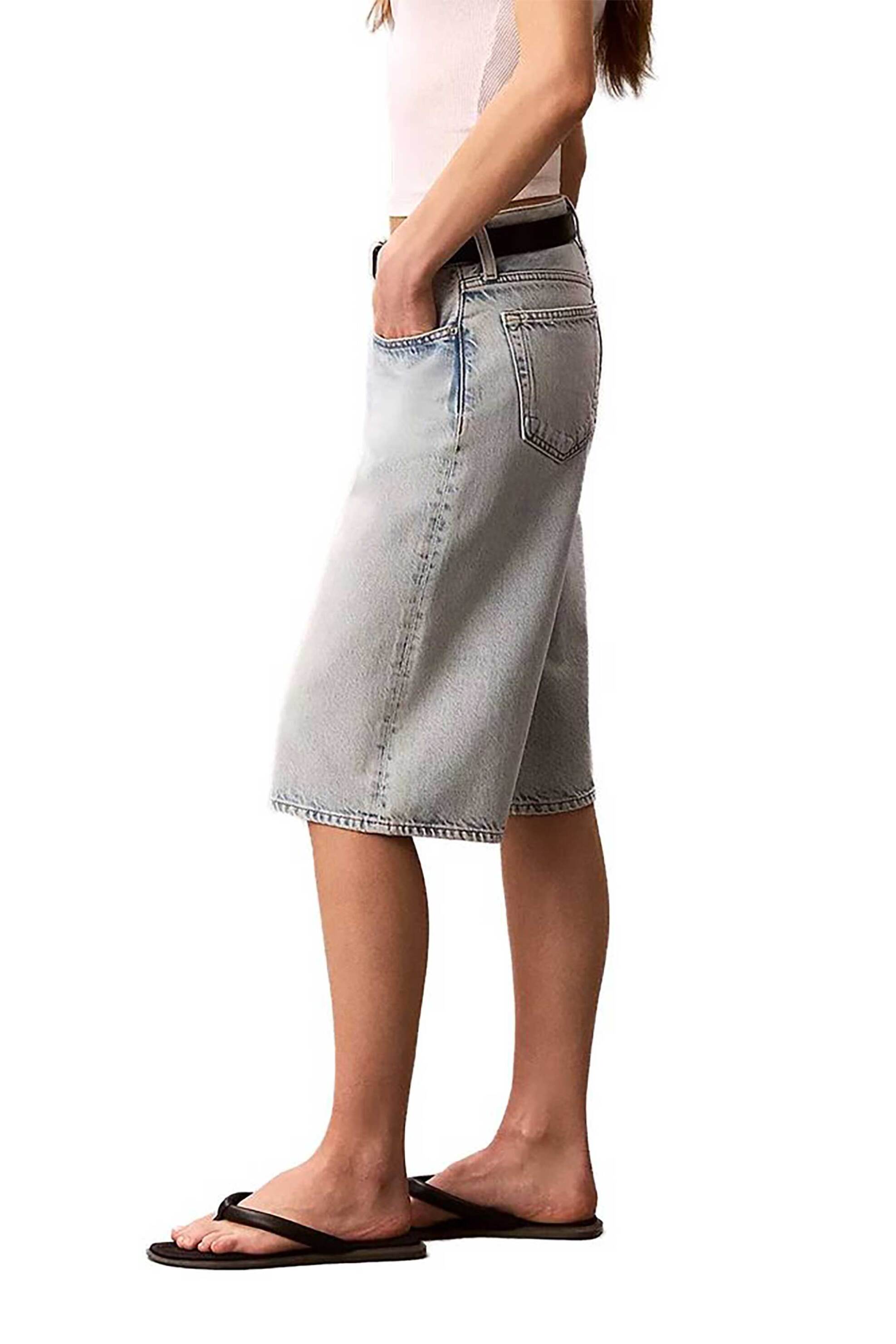 CALVIN KLEIN JEANS Calvin Klein Jeans γυναικεία denim βερμούδα Relaxed Fit - LV047F772G Denim Blue Ανοιχτό - 3