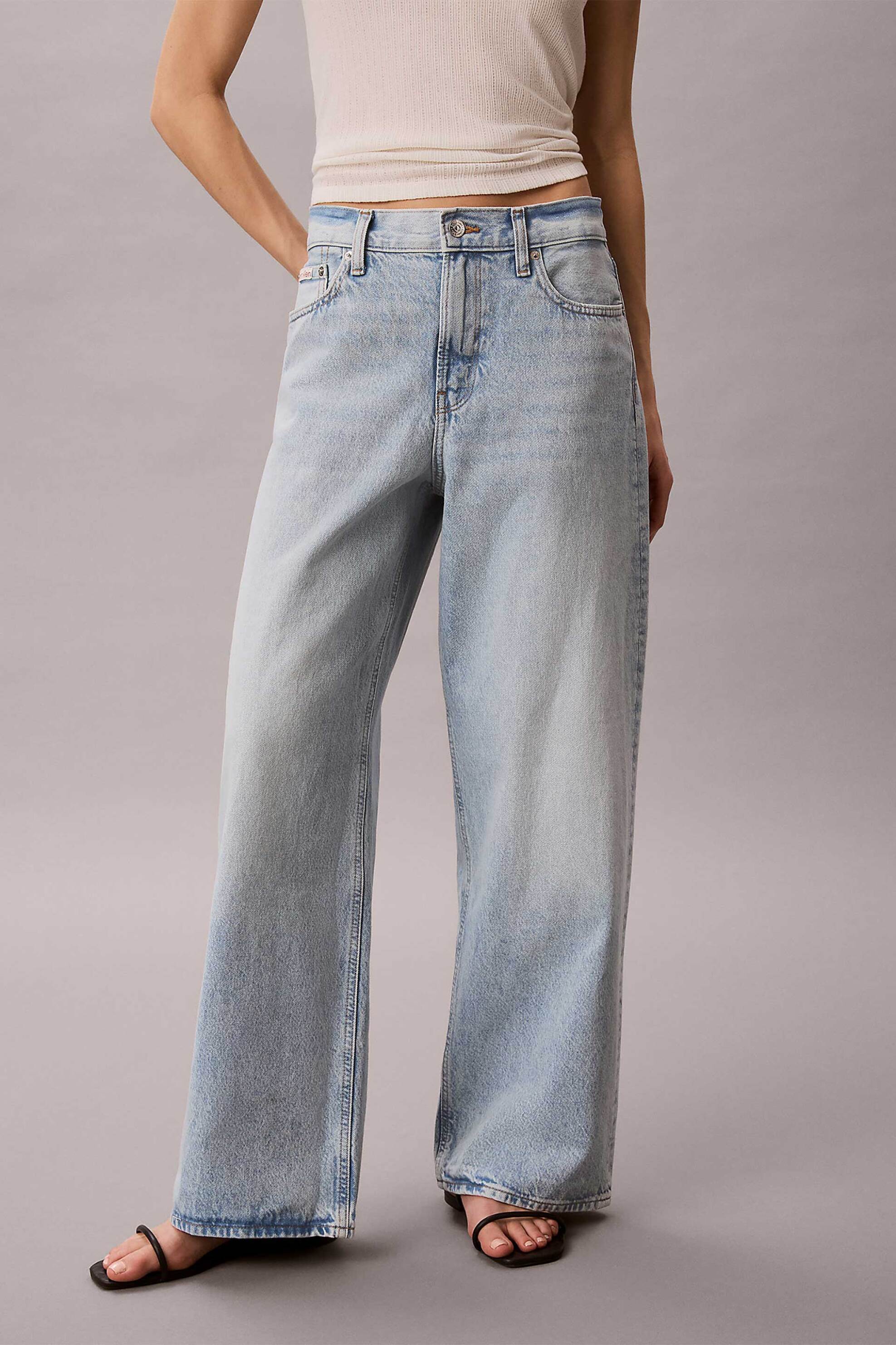 Calvin Klein Jeans γυναικείο τζιν παντελόνι πεντάτσεπο Baggy Fit - LV047F663G Denim Blue Ανοιχτό