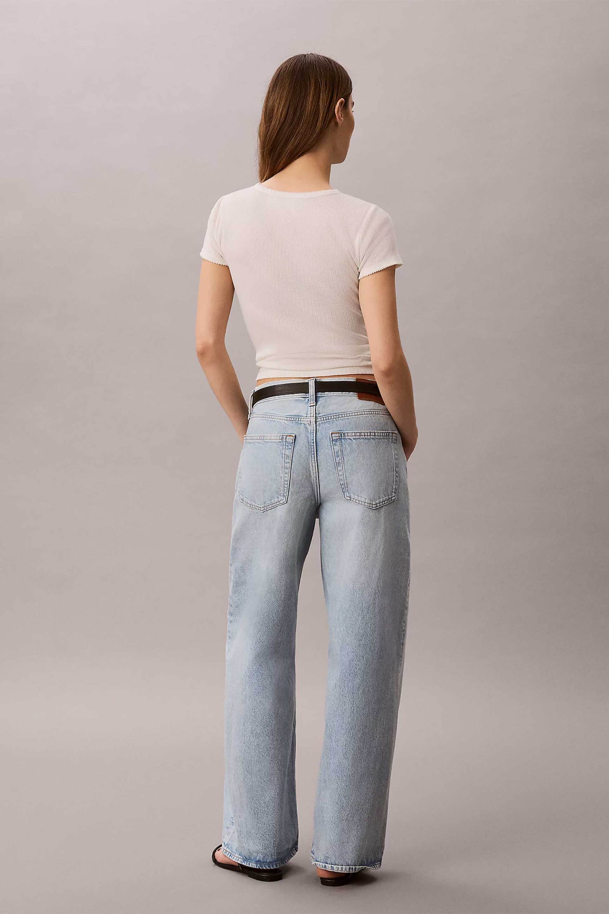 Calvin Klein Jeans Γυναικείο Τζιν Παντελόνι Πεντάτσεπο Baggy Fit - Lv047F663G Denim Blue Ανοιχτό