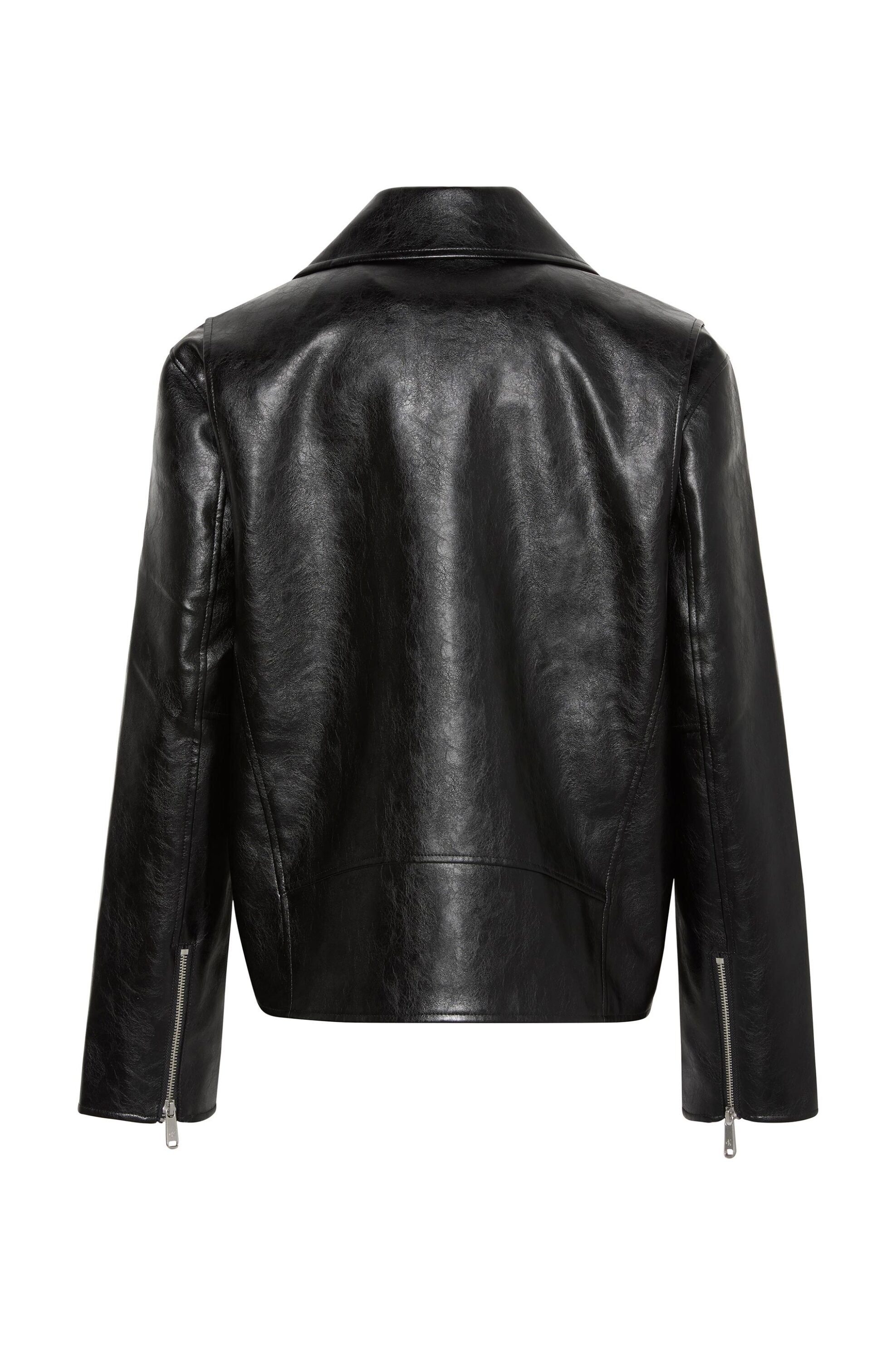 Calvin Klein Jeans γυναικείο jacket faux leather Relaxed Fit - LV047G515G Μαύρο