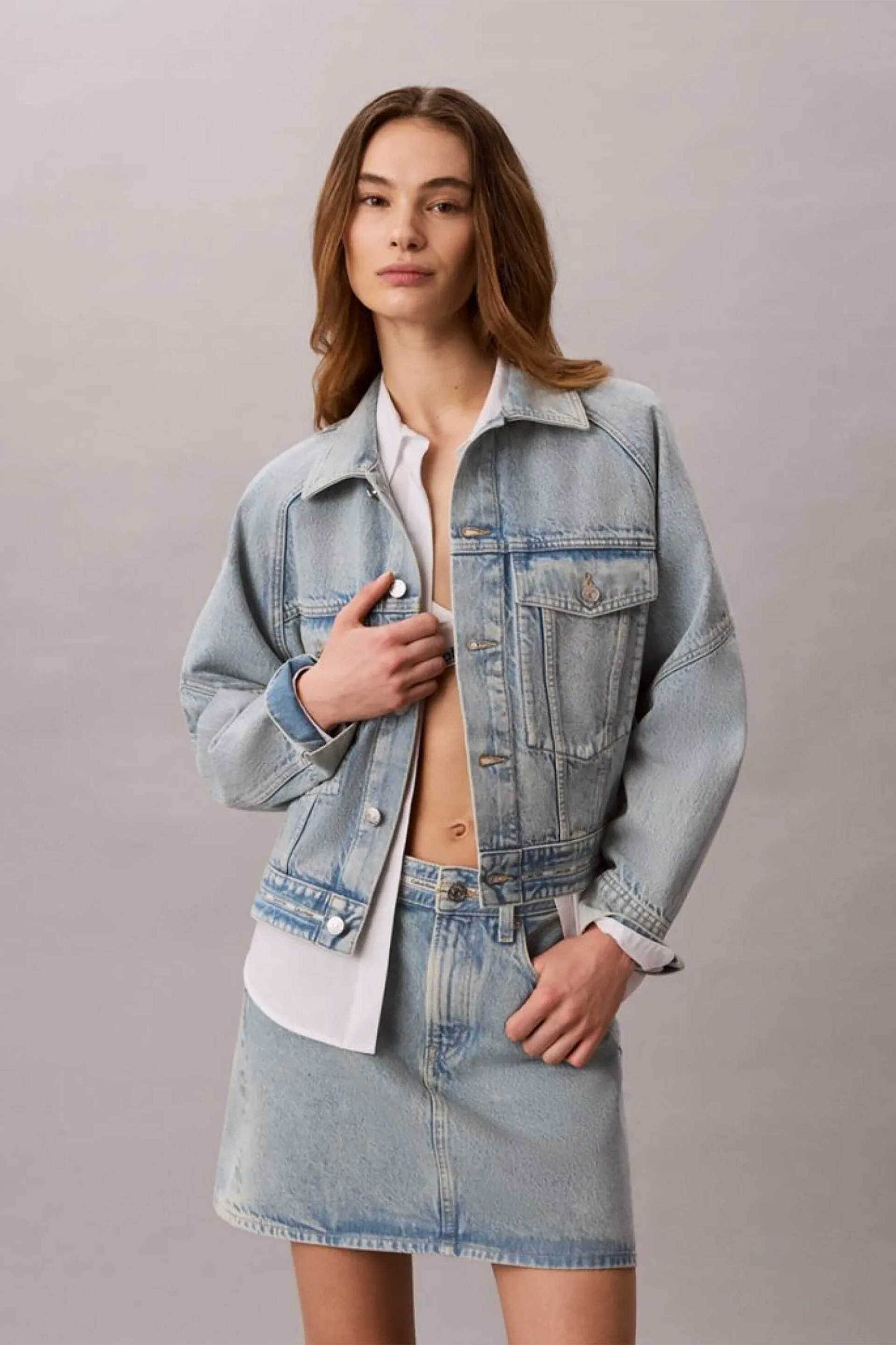 CALVIN KLEIN JEANS Calvin Klein Jeans γυναικείο denim jacket Boxy Fit - LV047G726G Denim Blue Ανοιχτό