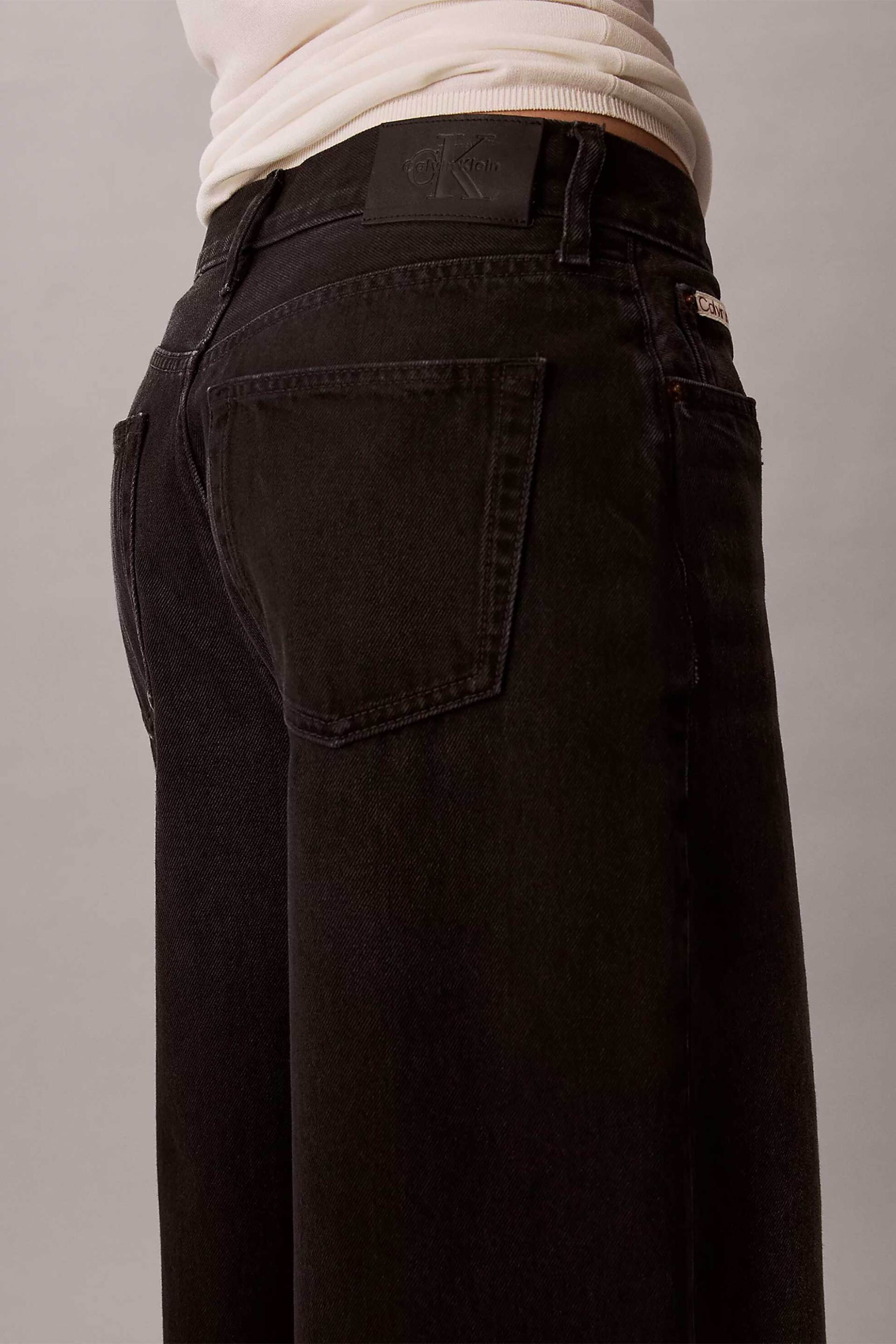 Calvin Klein Jeans Γυναικείο Τζιν Παντελόνι Πεντάτσεπο Relaxed Barrel Fit - Lv047F686G Μαύρο