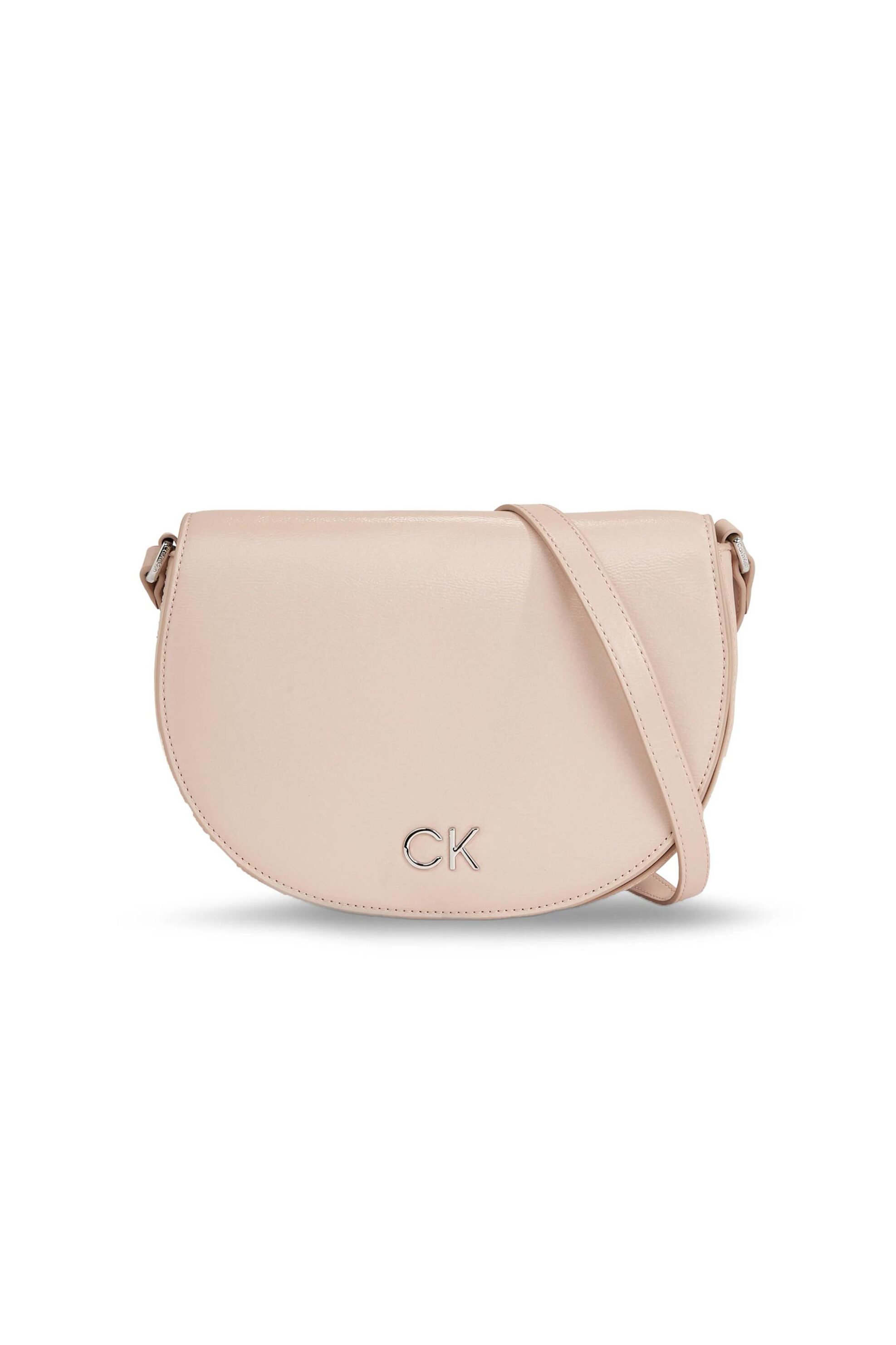 CK Jeans γυναικεία τσάντα crossbody μονόχρωμη με μεταλλικό λογότυπο - K60K611883 Nude