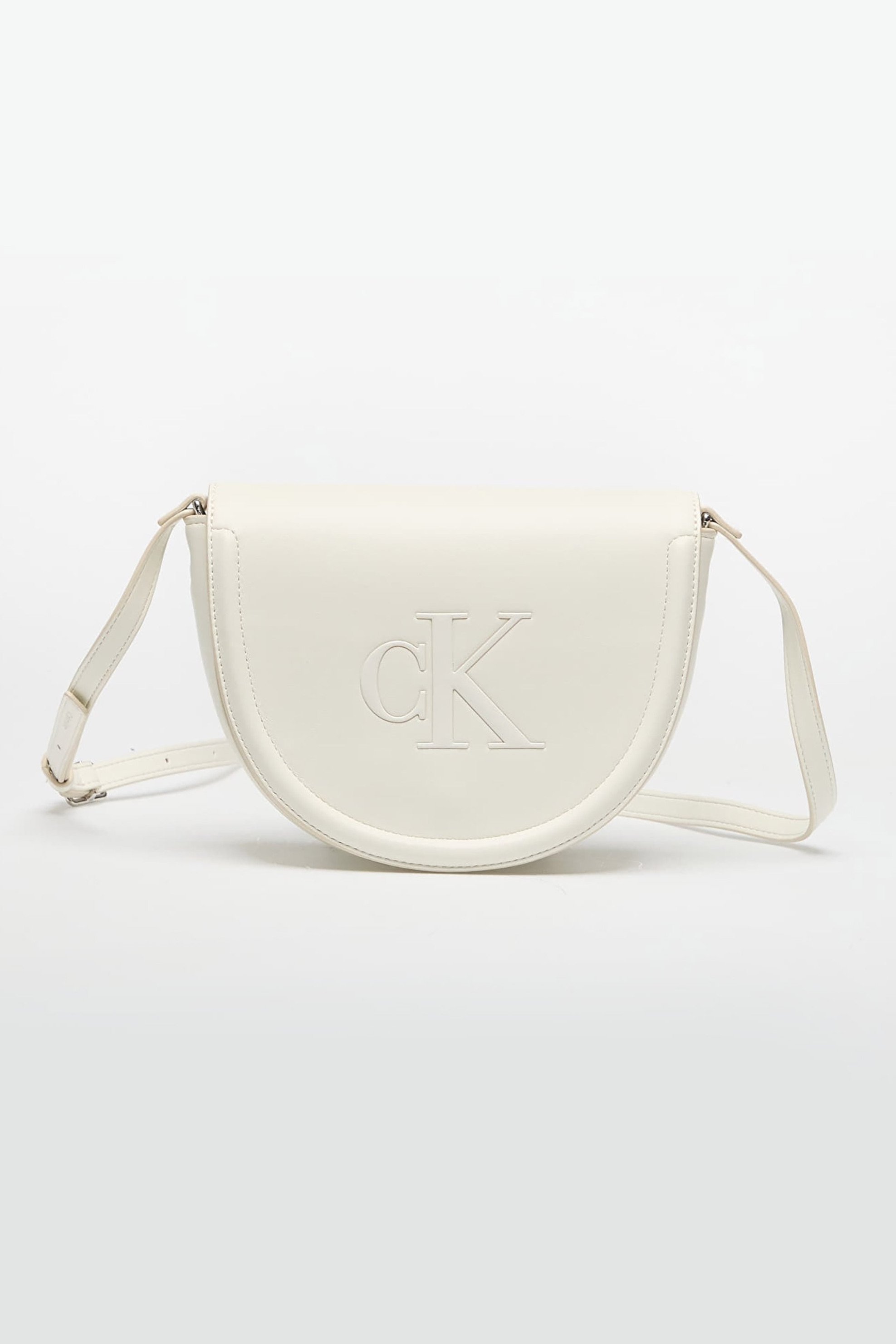 Calvin Klein Jeans γυναικεία τσάντα crossbody με ανάγλυφο λογότυπο - LV04F3221G Λευκό