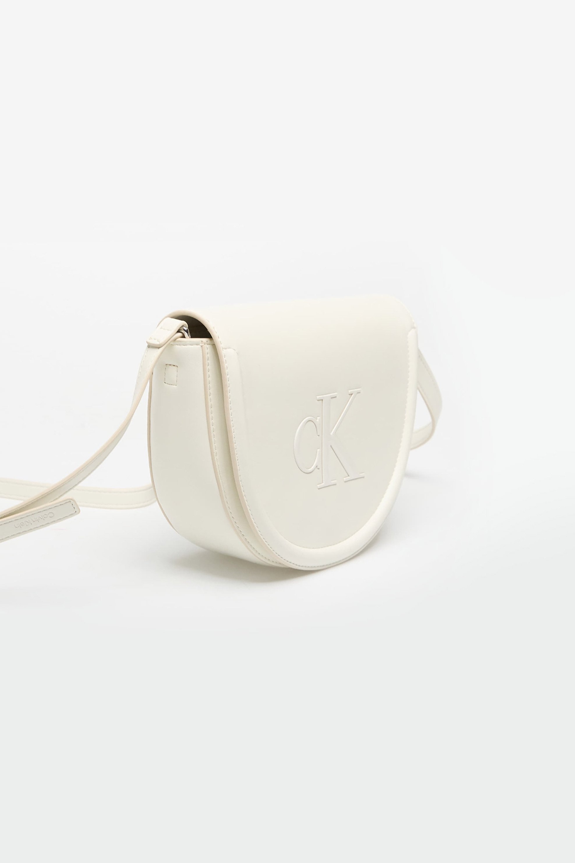 Calvin Klein Jeans γυναικεία τσάντα crossbody με ανάγλυφο λογότυπο - LV04F3221G Λευκό