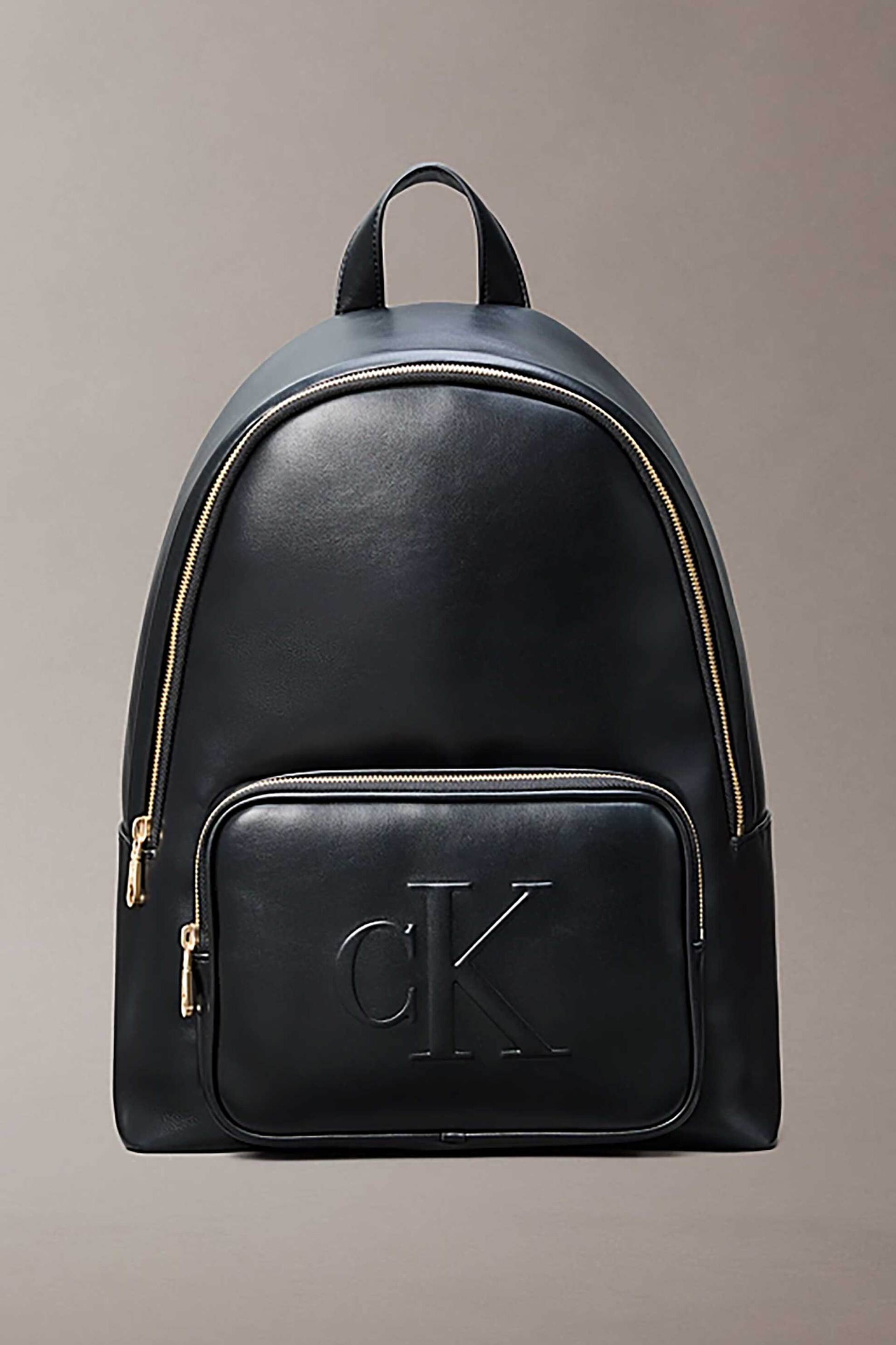 Calvin Klein Jeans γυναικείο backpack μονόχρωμο με ανάγλυφο λογότυπο - LV04F3233G Μαύρο