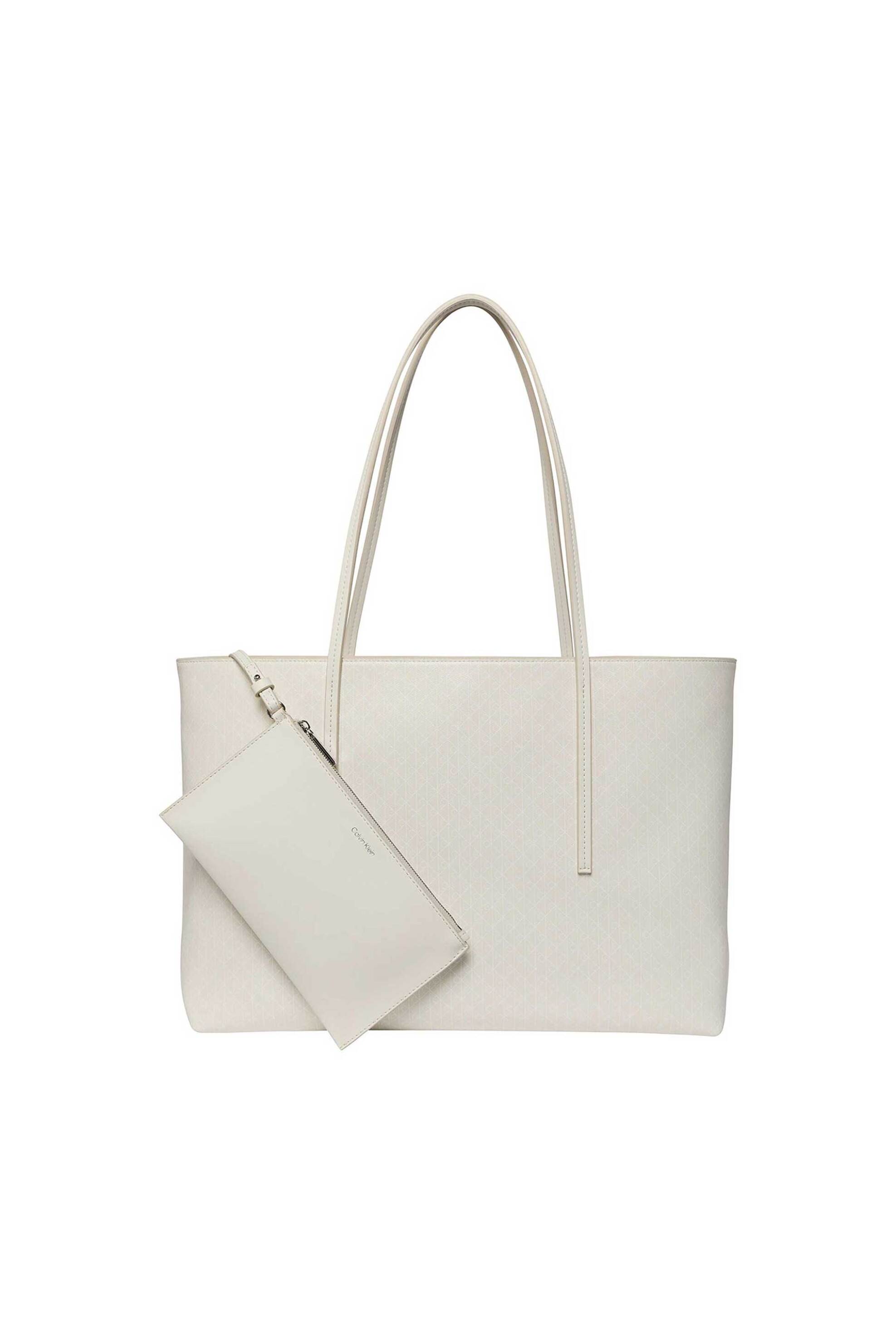 Calvin Klein Jeans γυναικεία τσάντα tote με all-over logo print - LV04F3266G Κρέμ