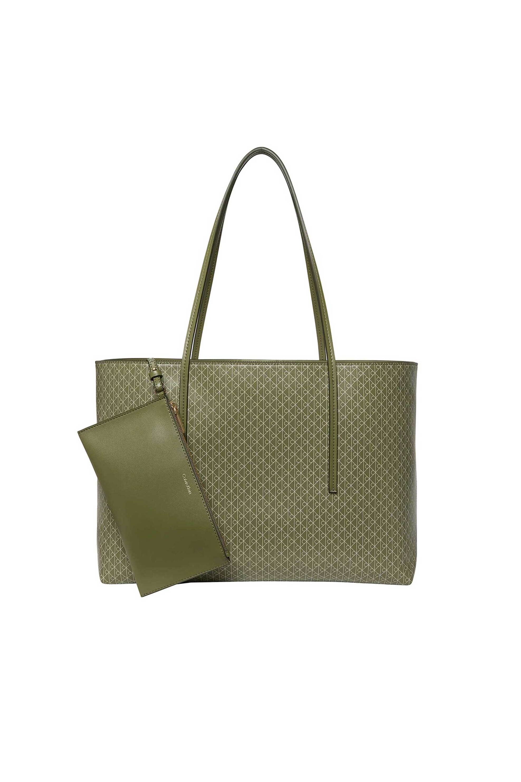 Calvin Klein Jeans γυναικεία τσάντα tote με all-over logo print - LV04F3266G Λαδί