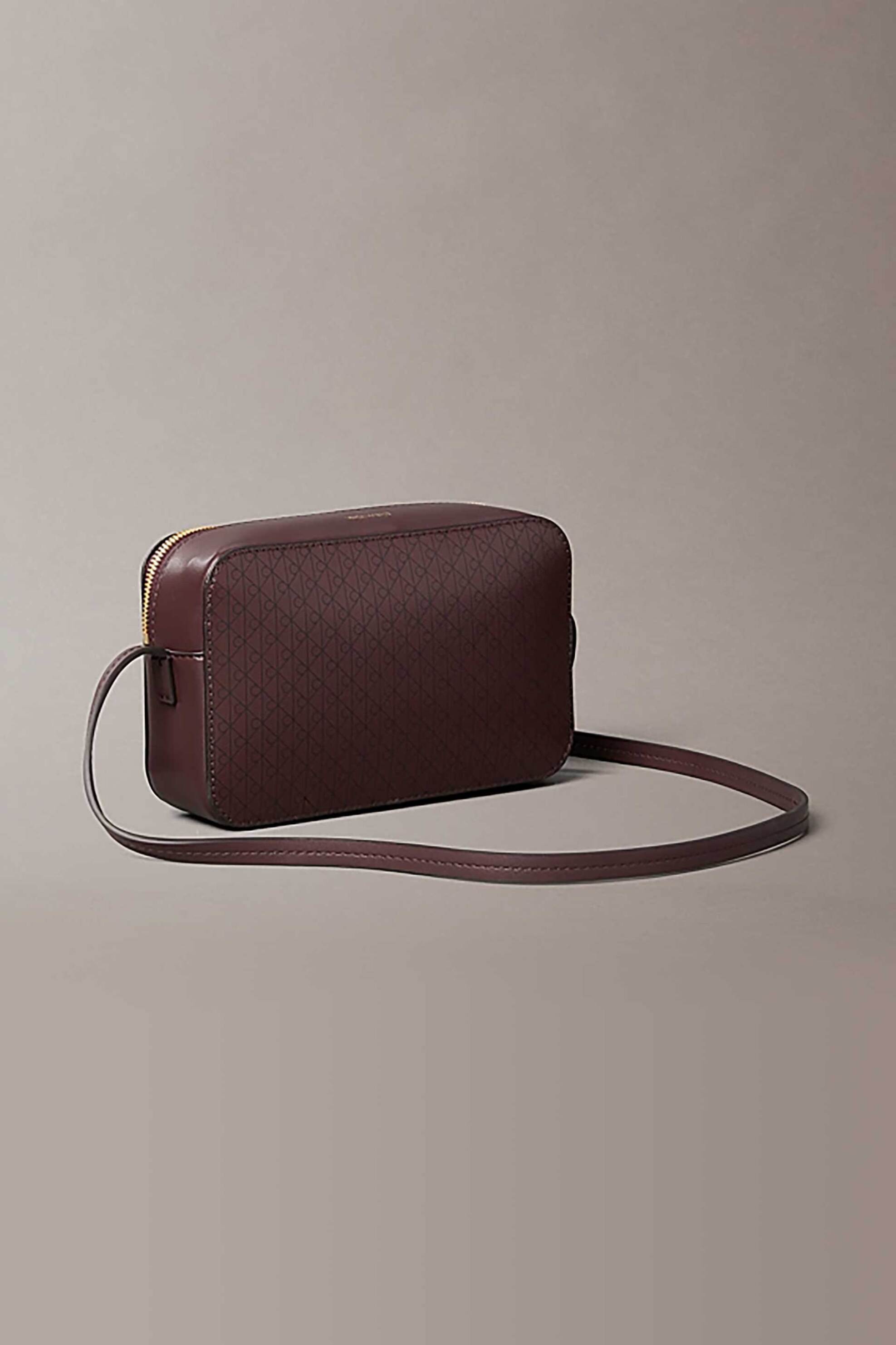 Calvin Klein Jeans γυναικεία τσάντα crossbody με all-over logo print - LV04F3268G Μπορντό