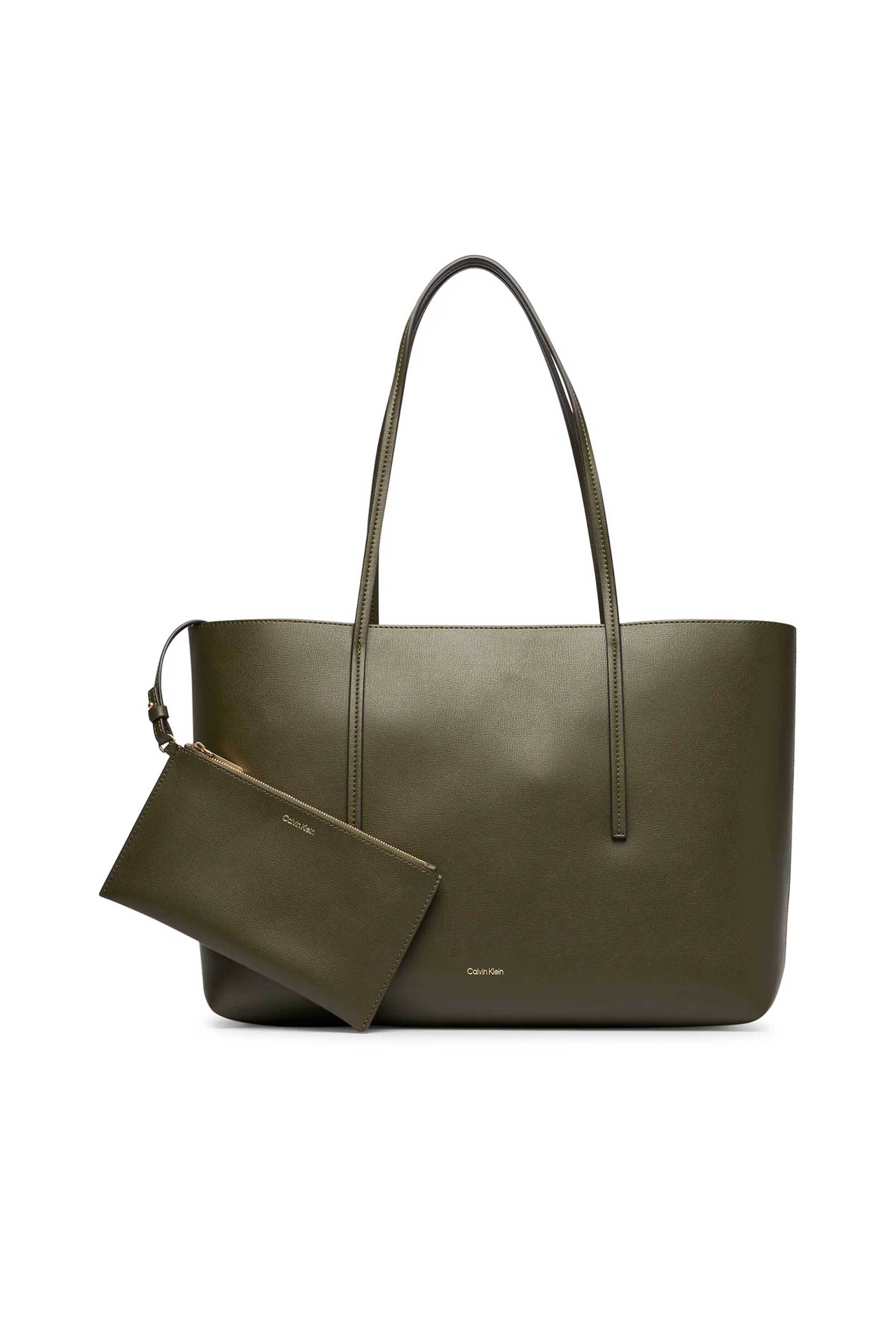 CALVIN KLEIN JEANS Calvin Klein Jeans γυναικεία τσάντα tote με pouch και λογότυπο - LV04F3274G Λαδί