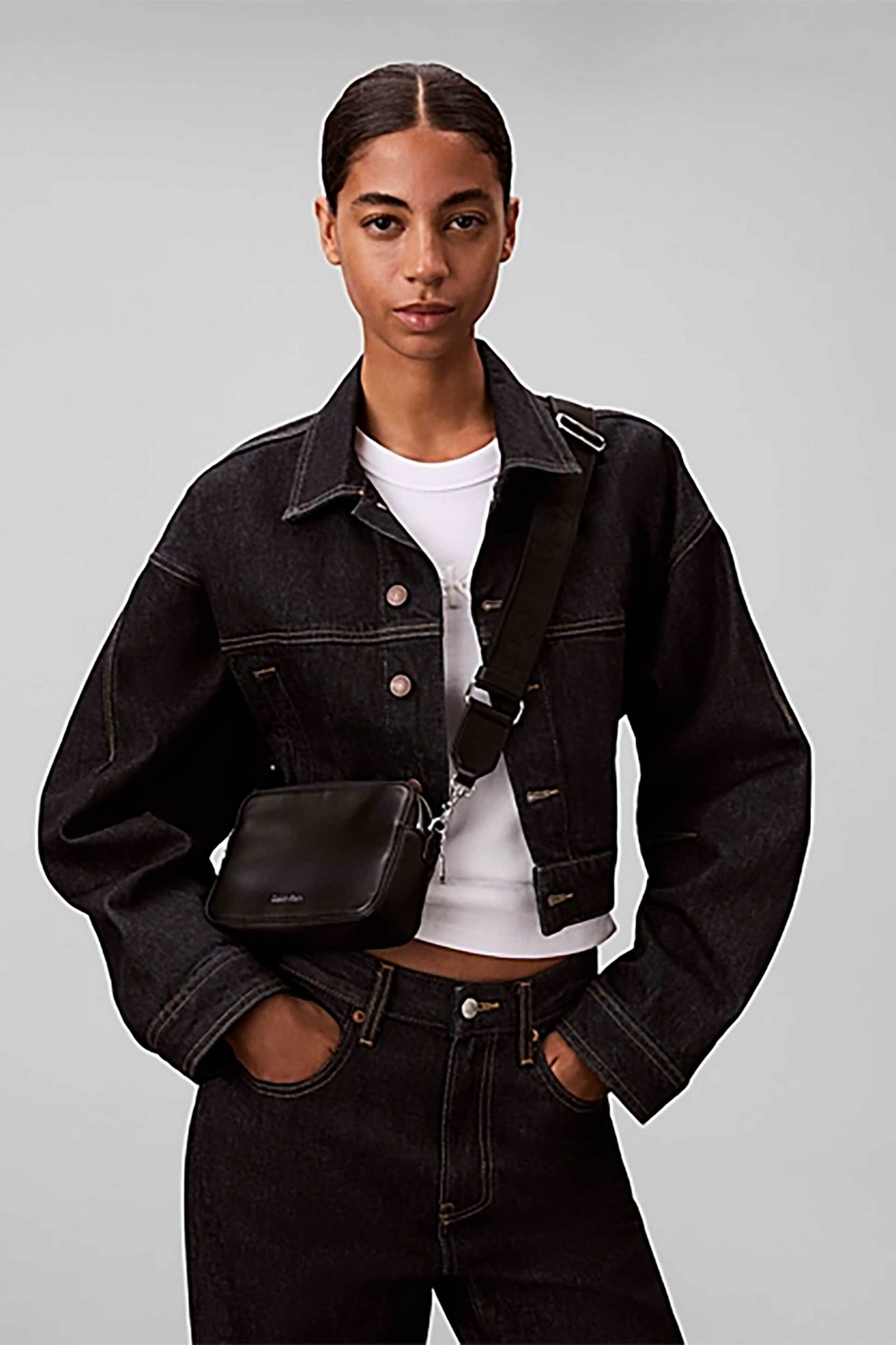 Calvin Klein Jeans Γυναικεία Τσάντα Crossbody με Λογότυπο - Lv04F3165G Μαύρο