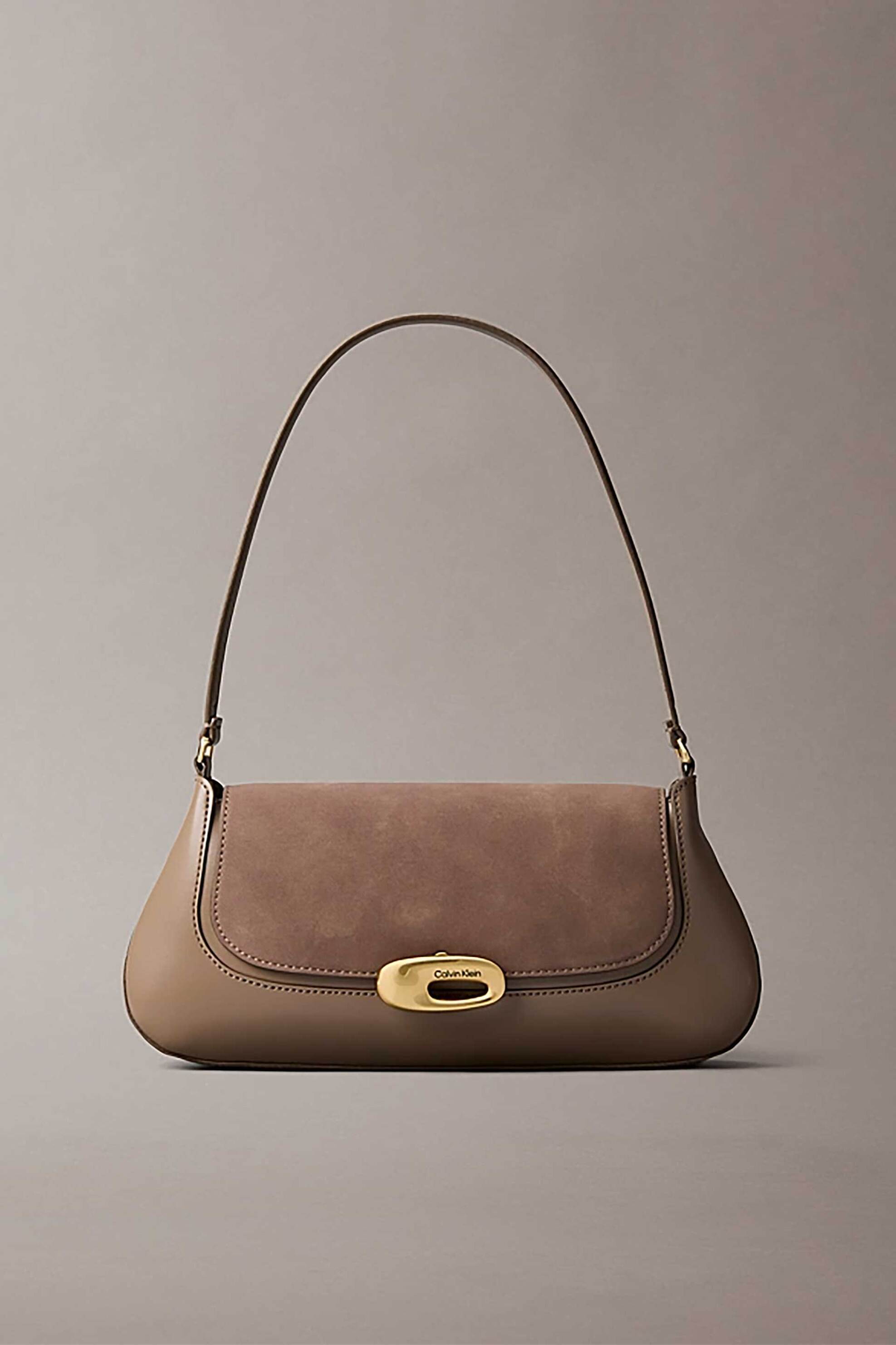 Calvin Klein Jeans γυναικεία τσάντα ώμου με λογότυπο - LV04F3337G Μπεζ