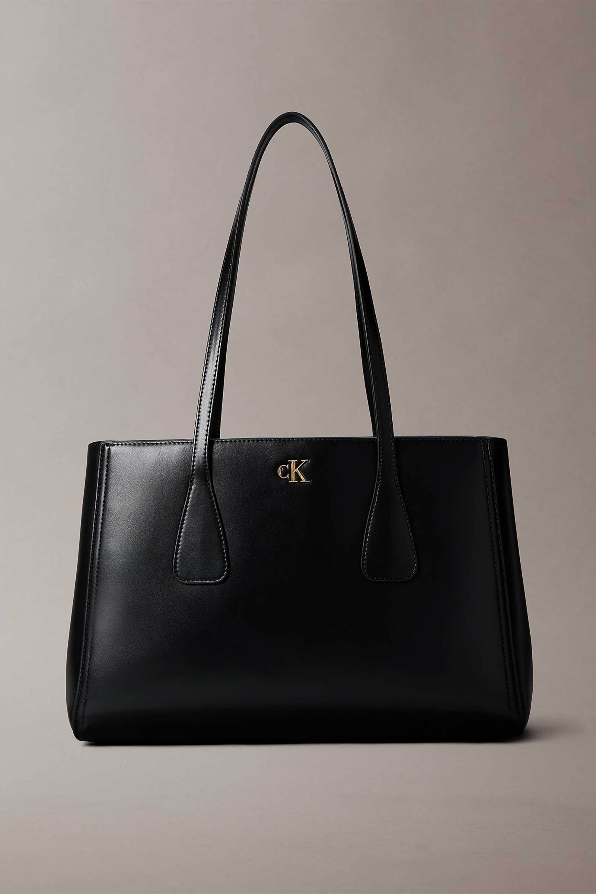 CALVIN KLEIN JEANS Calvin Klein Jeans γυναικεία τσάντα tote με μεταλλικό monogram (Medium) - LV04F3442G Μαύρο