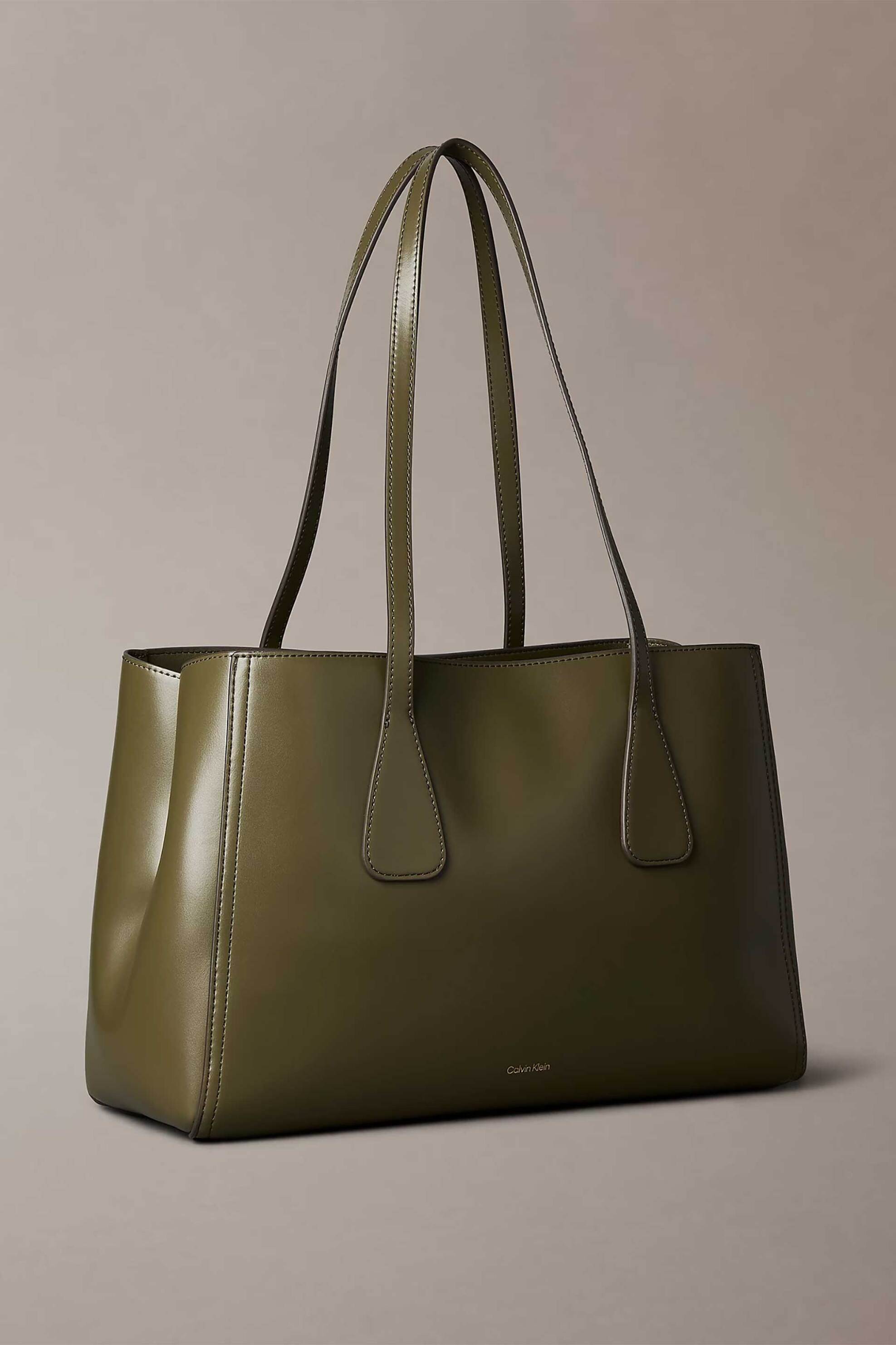 CALVIN KLEIN JEANS Calvin Klein Jeans γυναικεία τσάντα tote με μεταλλικό monogram (Medium) - LV04F3442G Λαδί - 2
