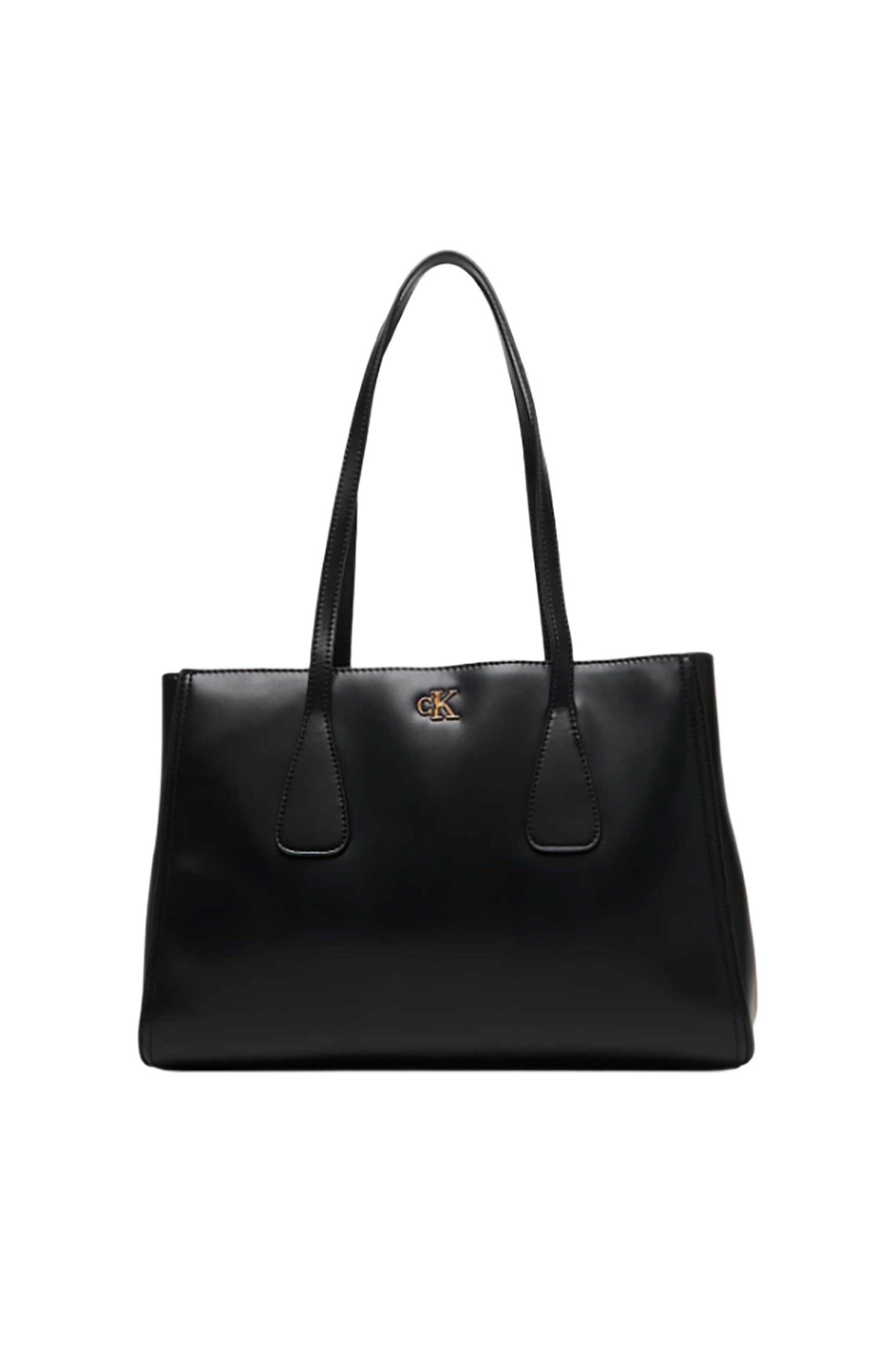 Calvin Klein Jeans γυναικεία τσάντα tote μονόχρωμη με λογότυπο - LV04F3442G Μαύρο