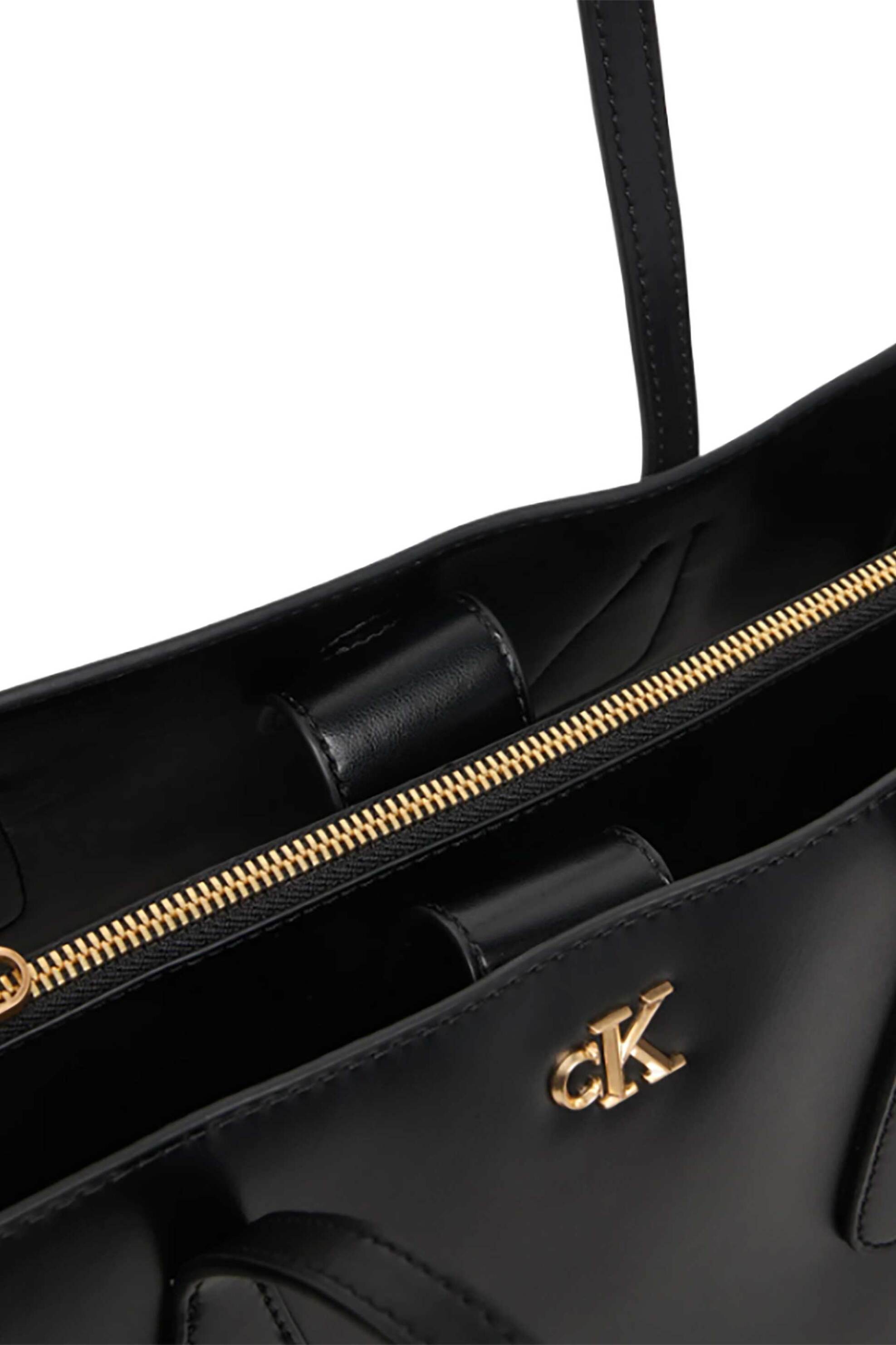 Calvin Klein Jeans Γυναικεία Τσάντα Tote Μονόχρωμη με Λογότυπο - Lv04F3442G Μαύρο