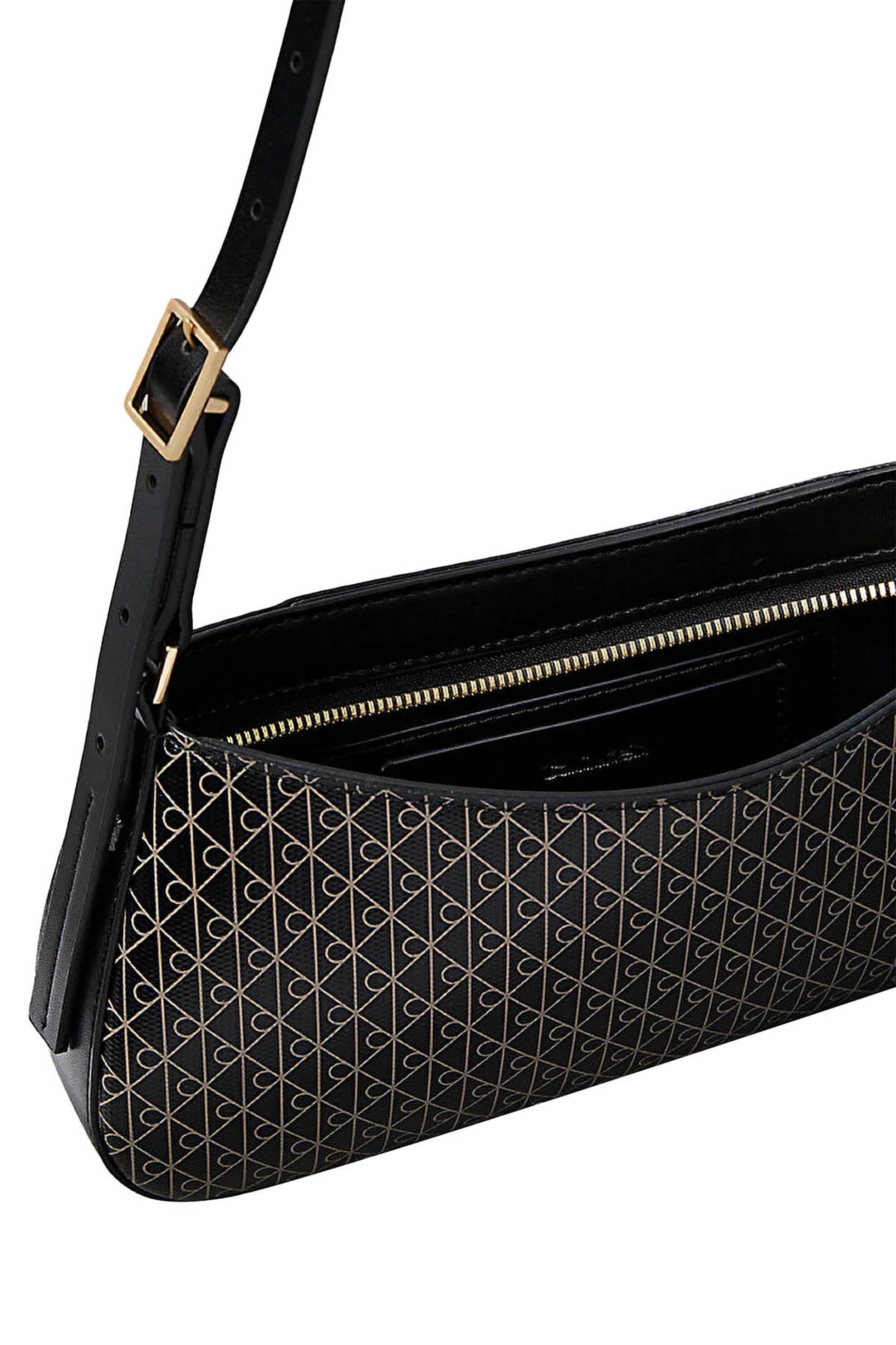 Calvin Klein Jeans Γυναικεία Τσάντα Ώμου με All-Over Monogram - Lv04F3324G Μαύρο