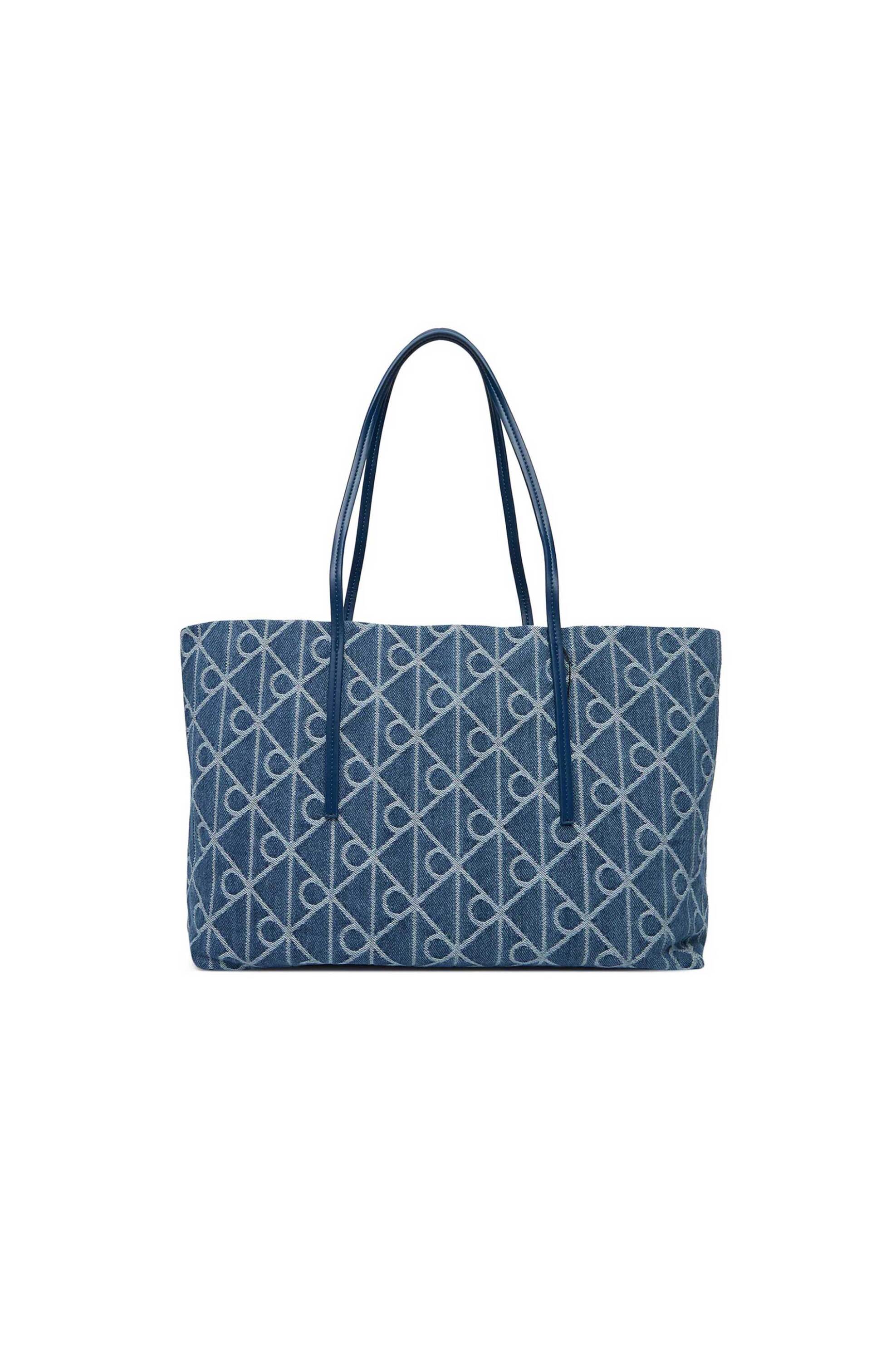 Calvin Klein Jeans γυναικεία denim τσάντα tote με pouch και all-over monogram - LV04F3428G Denim Blue