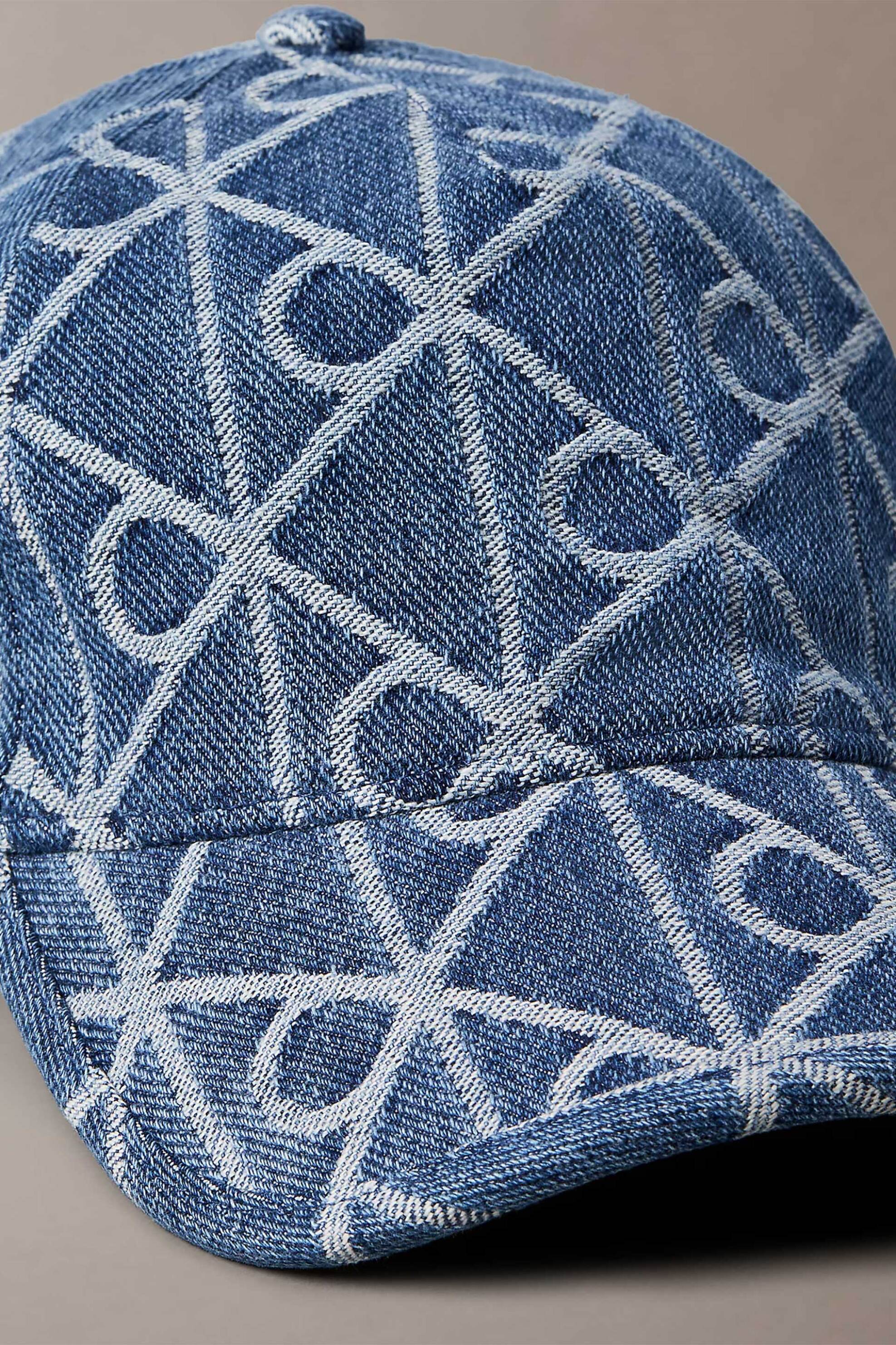 Calvin Klein Jeans Γυναικείο Denim Καπέλο Jockey με All-Over Monogram - Lv04F5069G Blue