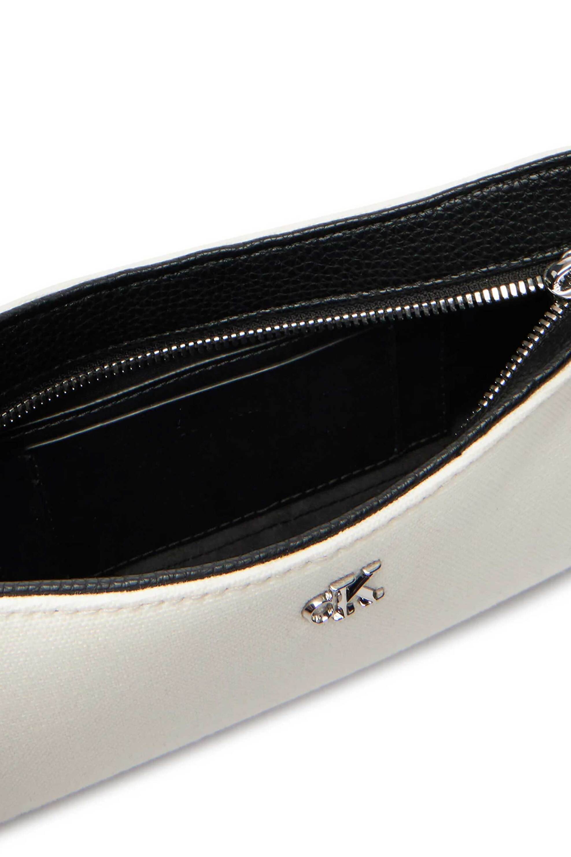 Calvin Klein Jeans Γυναικεία Canvas Τσάντα Ώμου με Monogram - Lv04F3347G Λευκό