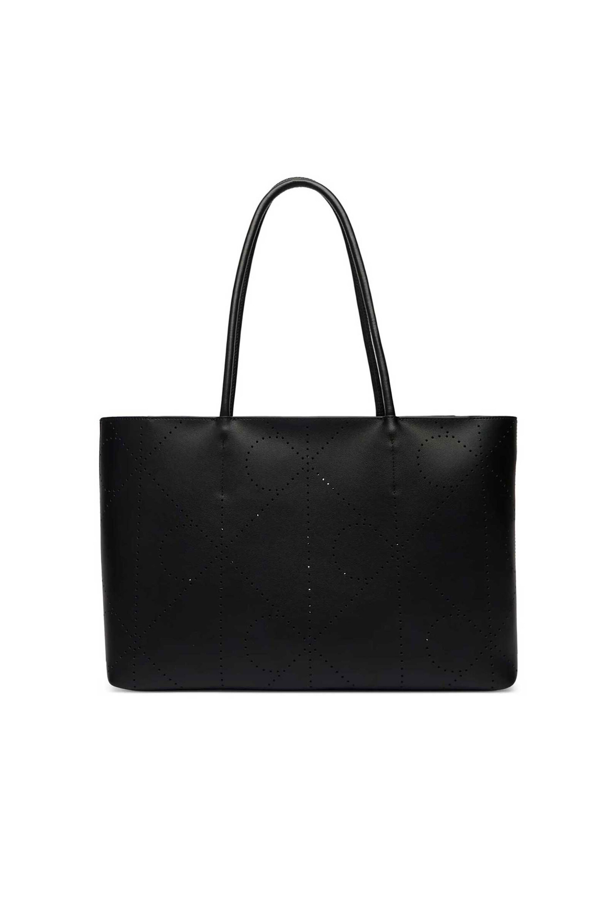 Calvin Klein Jeans γυναικεία δερμάτινη τσάντα tote με pouch και all-over monogram - LV04F3359G Μαύρο